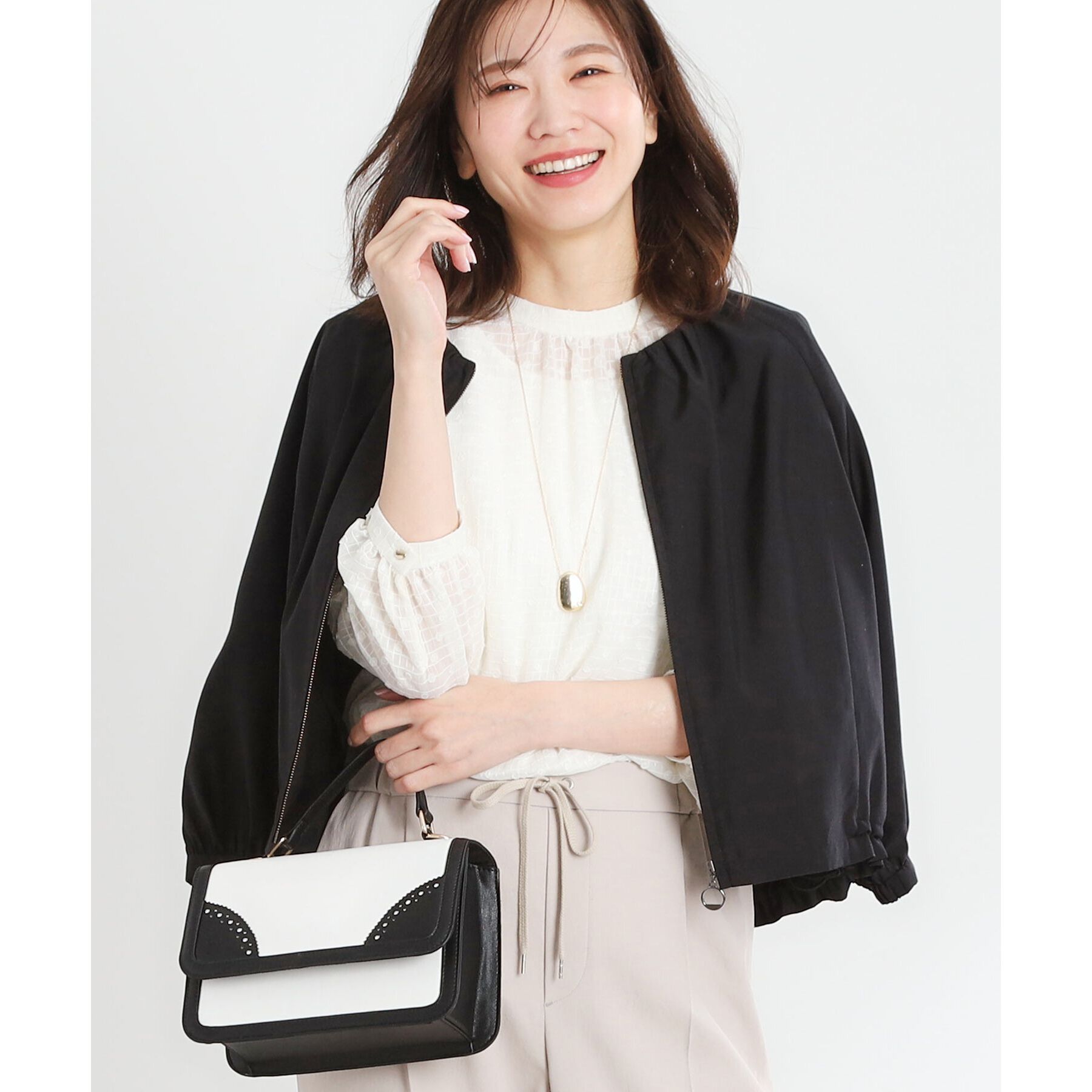 Reflect「【撥水／洗える／セットアップ可】エアリージップアップブルゾン」|ブルゾン・スタジャン|ブラック(019)