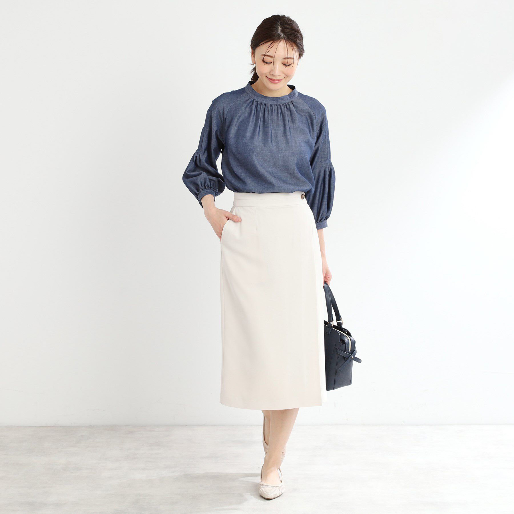 Reflect「【洗える】オフボディシャツブラウス」|シャツ・ブラウス|