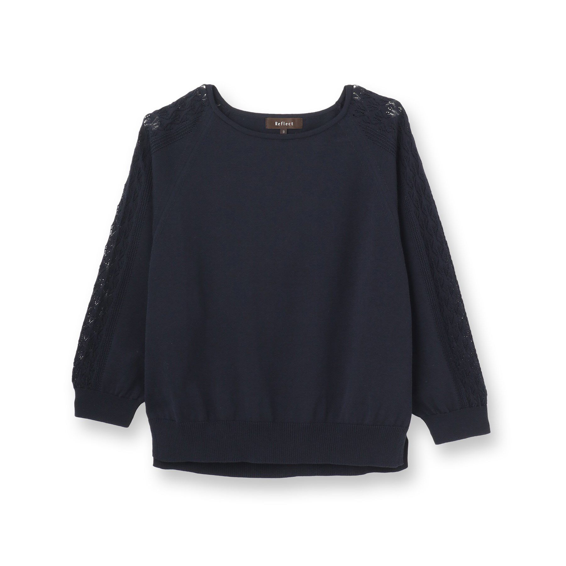 Reflect「【WEB先行カラーあり／手洗い可】透かし柄スリーブニット」|ニット・セーター|
