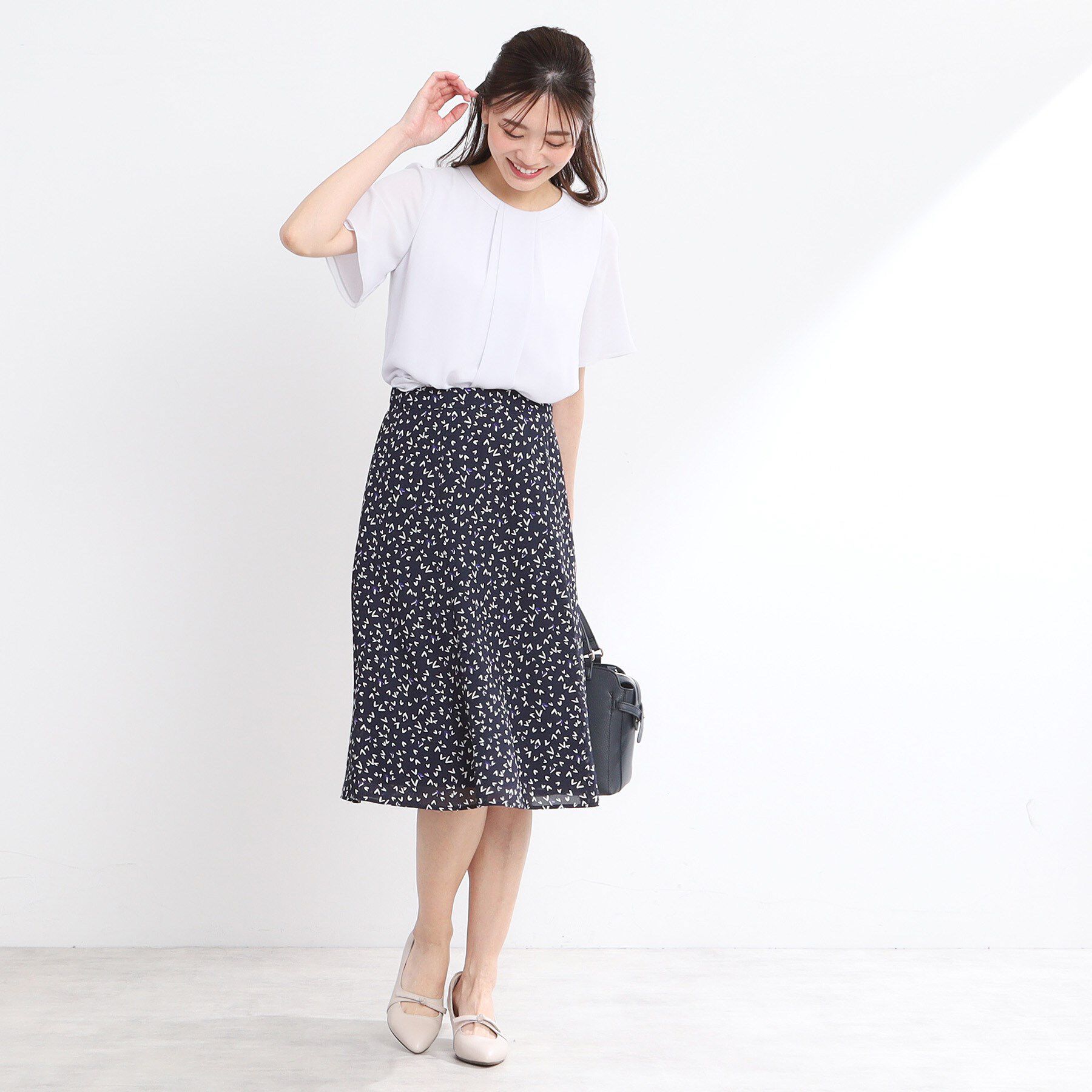 Reflect「【マシンウォッシュ可／セットアップ可】Aラインプリントスカート」|スカート|