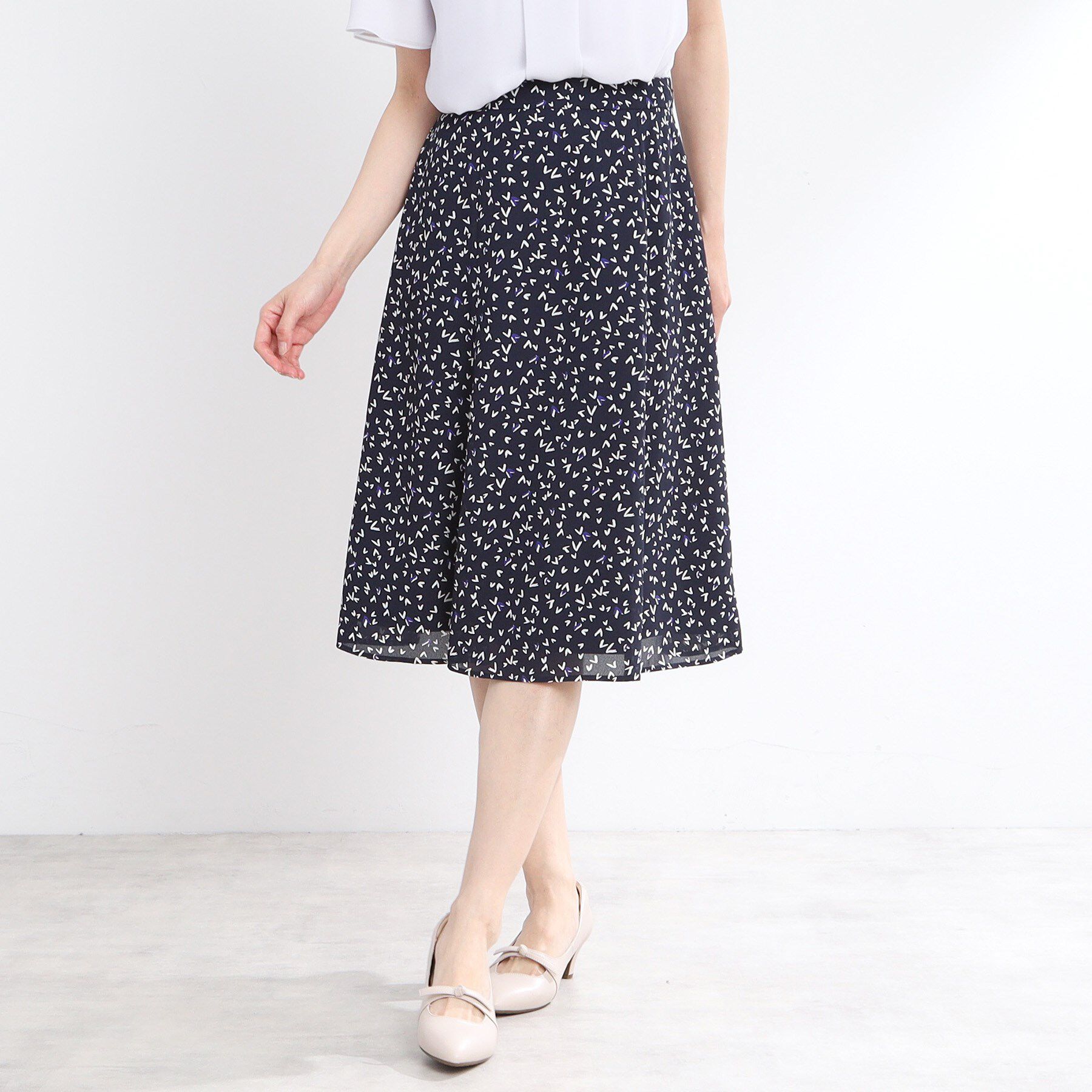 Reflect「【マシンウォッシュ可／セットアップ可】Aラインプリントスカート」|スカート|