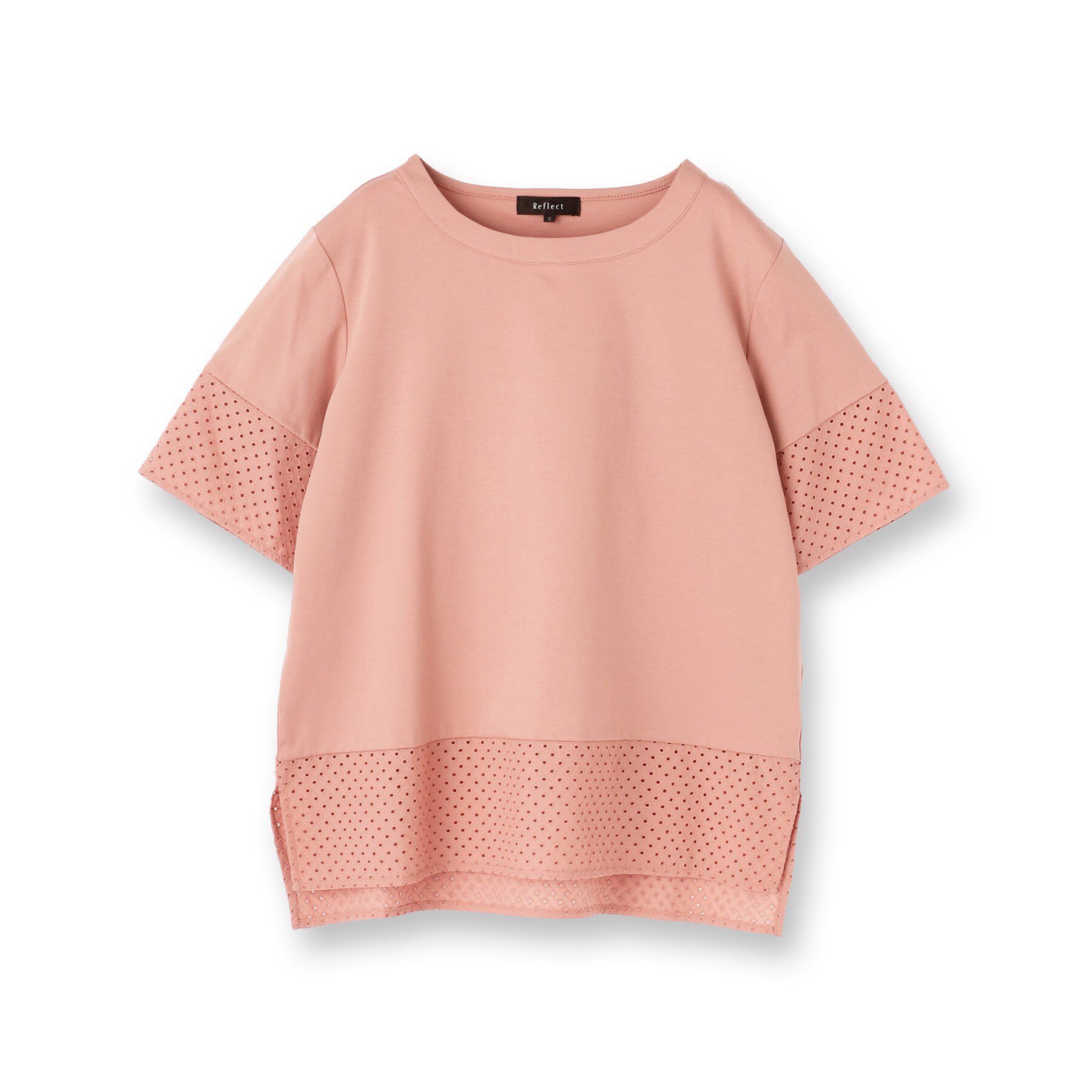 Reflect「【夏SALE／E‐QUALITY／手洗い可】コットンレースドッキングTシャツ」|Tシャツ・カットソー|