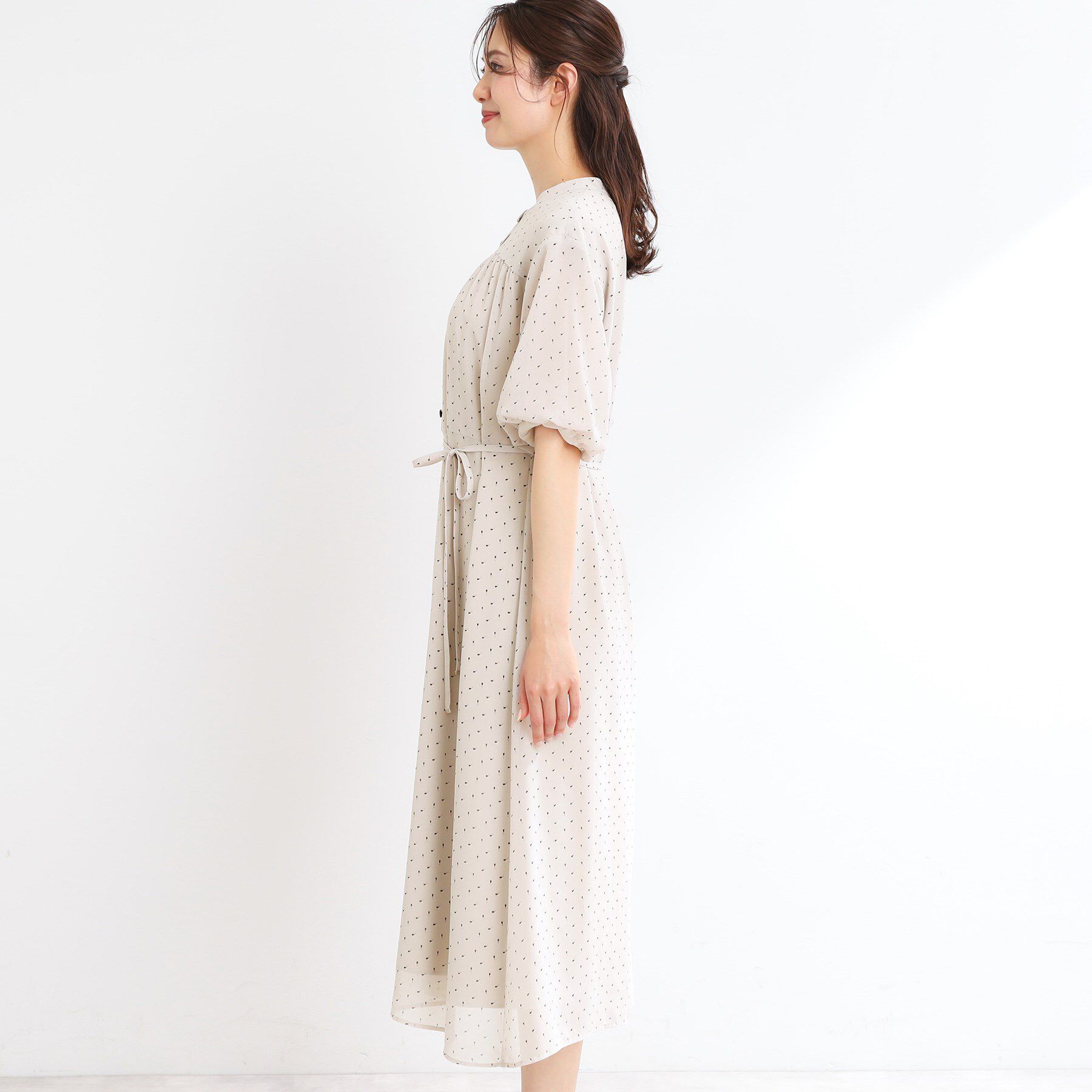 Reflect「【夏SALE／WEB先行カラーあり／リボン取り外し可／マシンウォッシュ可】コツキ柄プリントワンピース」|ワンピース|