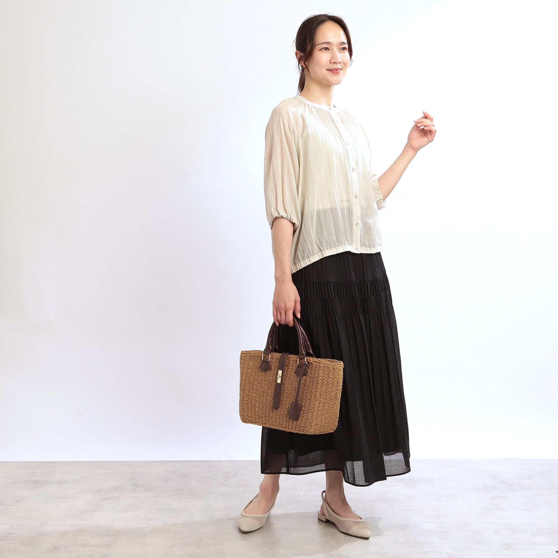 Reflect「【夏SALE／E‐QUALITY／手洗い可／羽織にも◎】シアーブラウス」|シャツ・ブラウス|