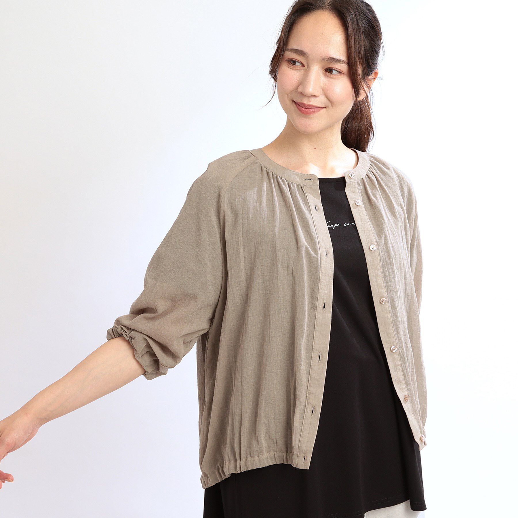 Reflect「【夏SALE／E‐QUALITY／手洗い可／羽織にも◎】シアーブラウス」|シャツ・ブラウス|