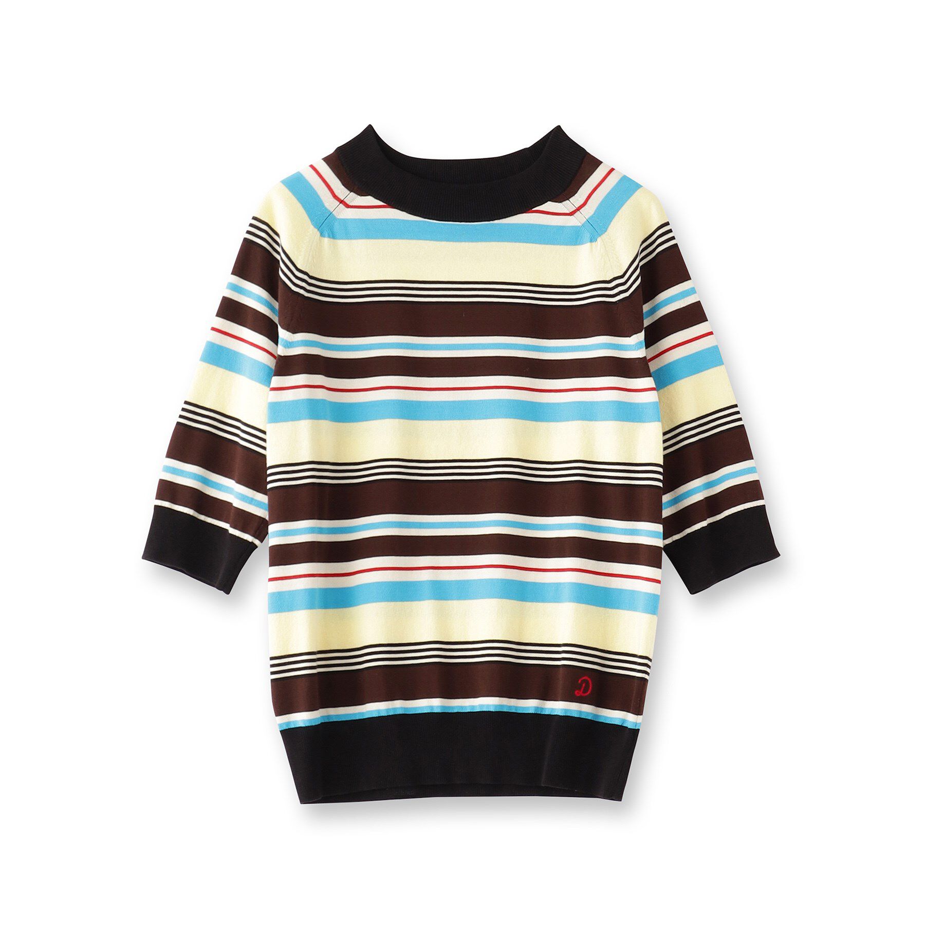 DRESSTERIOR「【洗える】マルチボーダーハーフスリーブニット」|ニット・セーター|