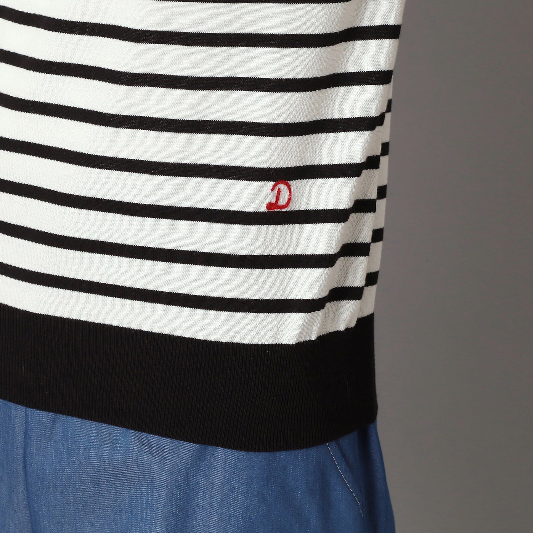 DRESSTERIOR「【洗える】マルチボーダーハーフスリーブニット」|ニット・セーター|