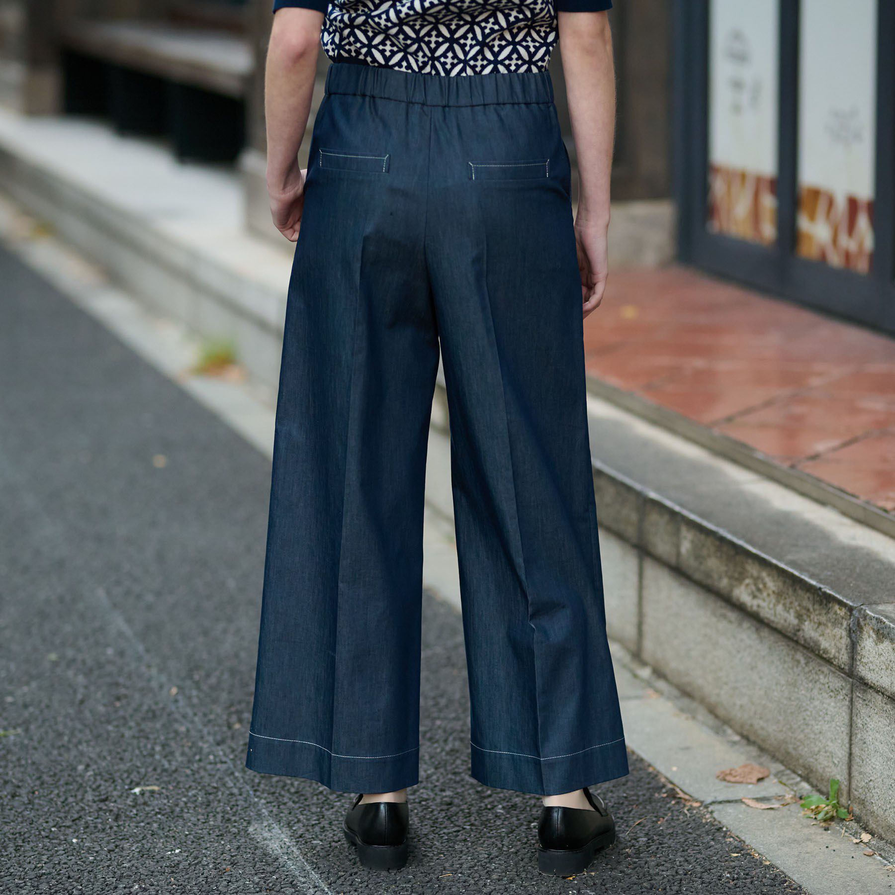 DRESSTERIOR「【洗える/接触冷感/後ろウエストゴム】イージーウエストワイドデニムパンツ」|その他|