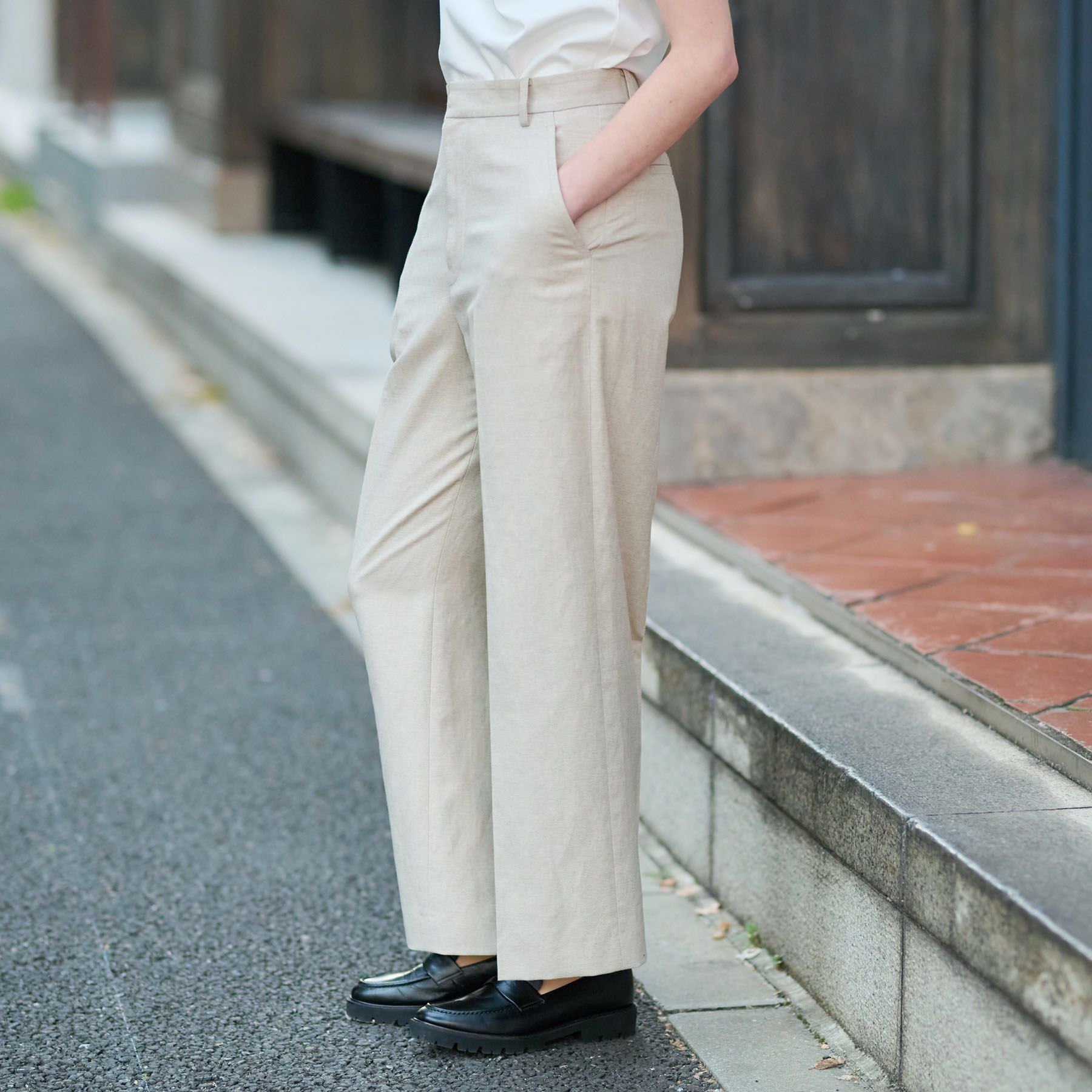 DRESSTERIOR「【美シルエット／洗える】リネンブレンドワイドパンツ」|その他|