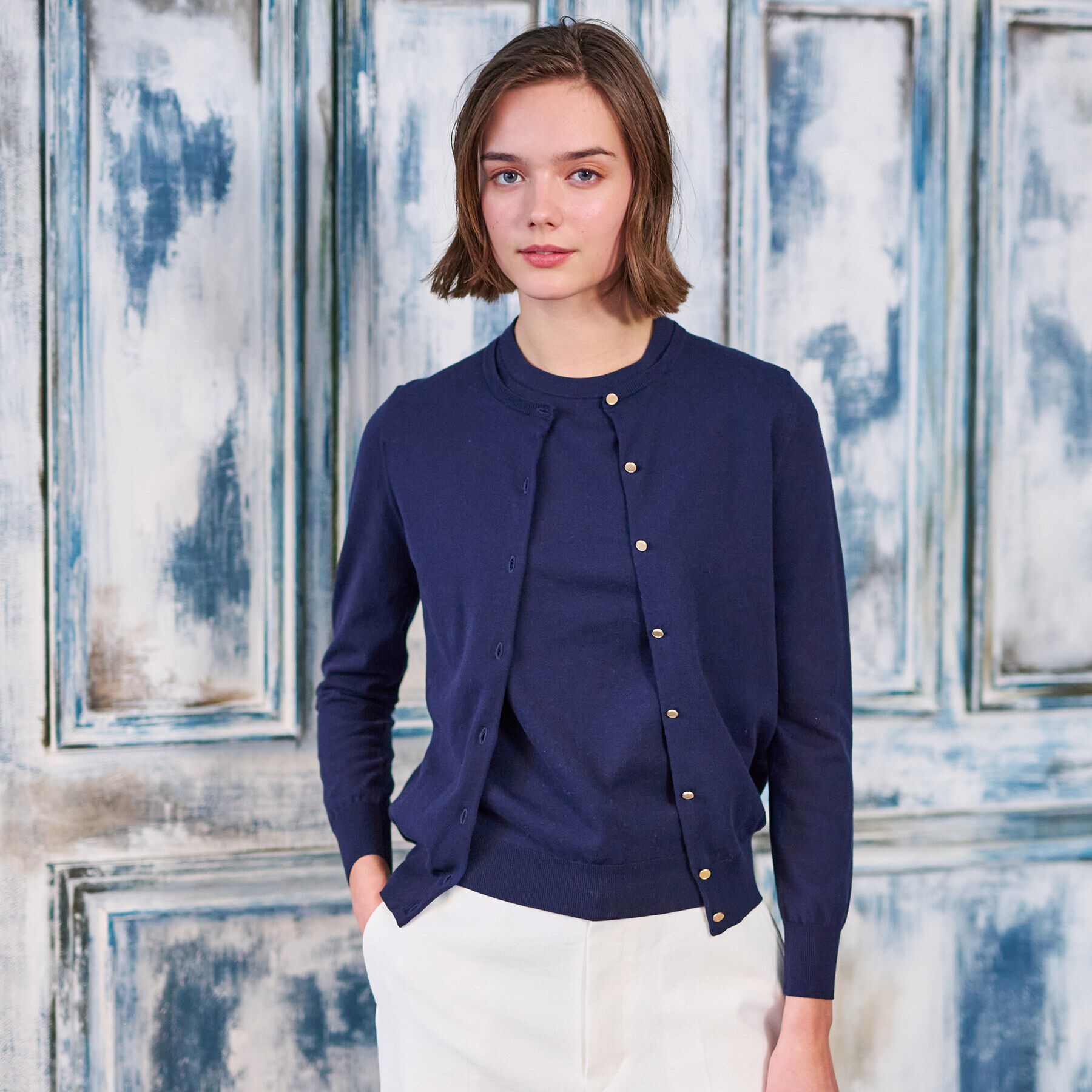 DRESSTERIOR「【毎年人気！洗える】コットンシルクニットカーデ」|カーディガン|