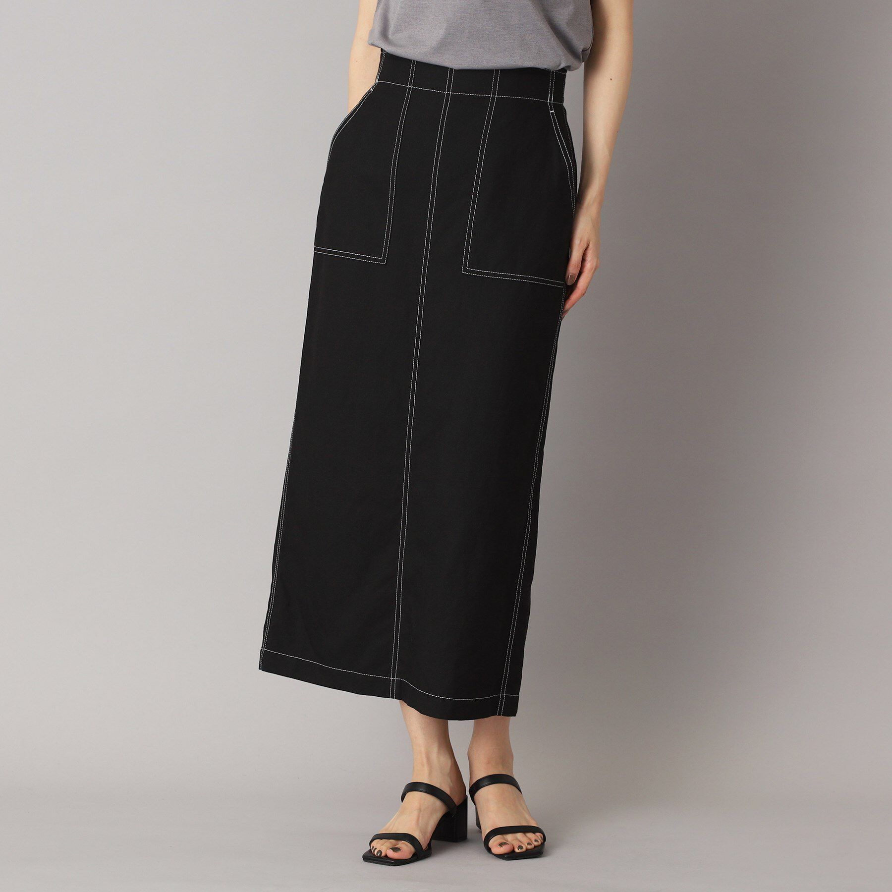 DRESSTERIOR「【洗える/後ろウエストゴム】リネンブレンドタイトスカート」|スカート|