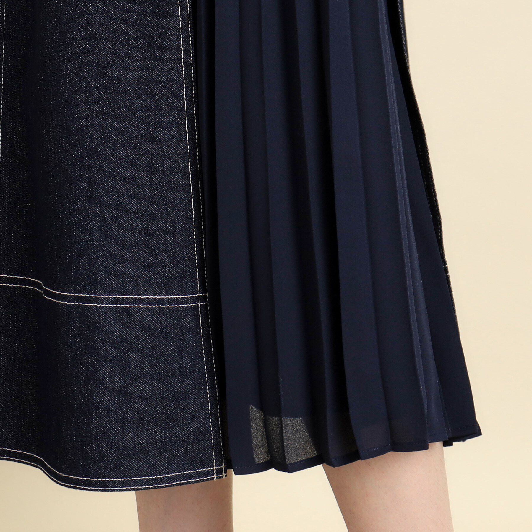 grove「【高身長さん向け＋6cm】デニムサイドプリーツスカート」|スカート|