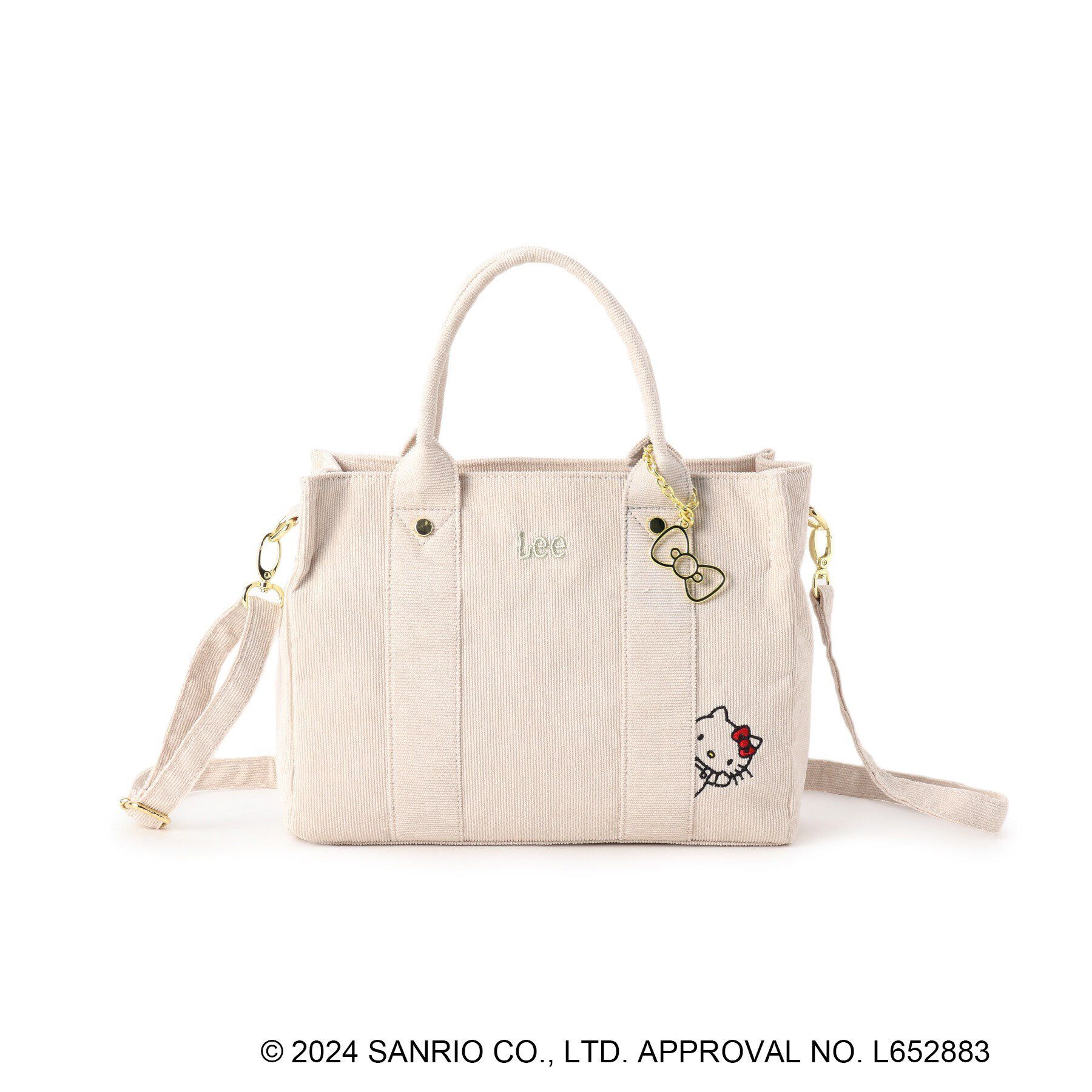 grove「【Lee別注】ハローキティコーデュロイ刺繍スクエアトート」|トートバッグ|