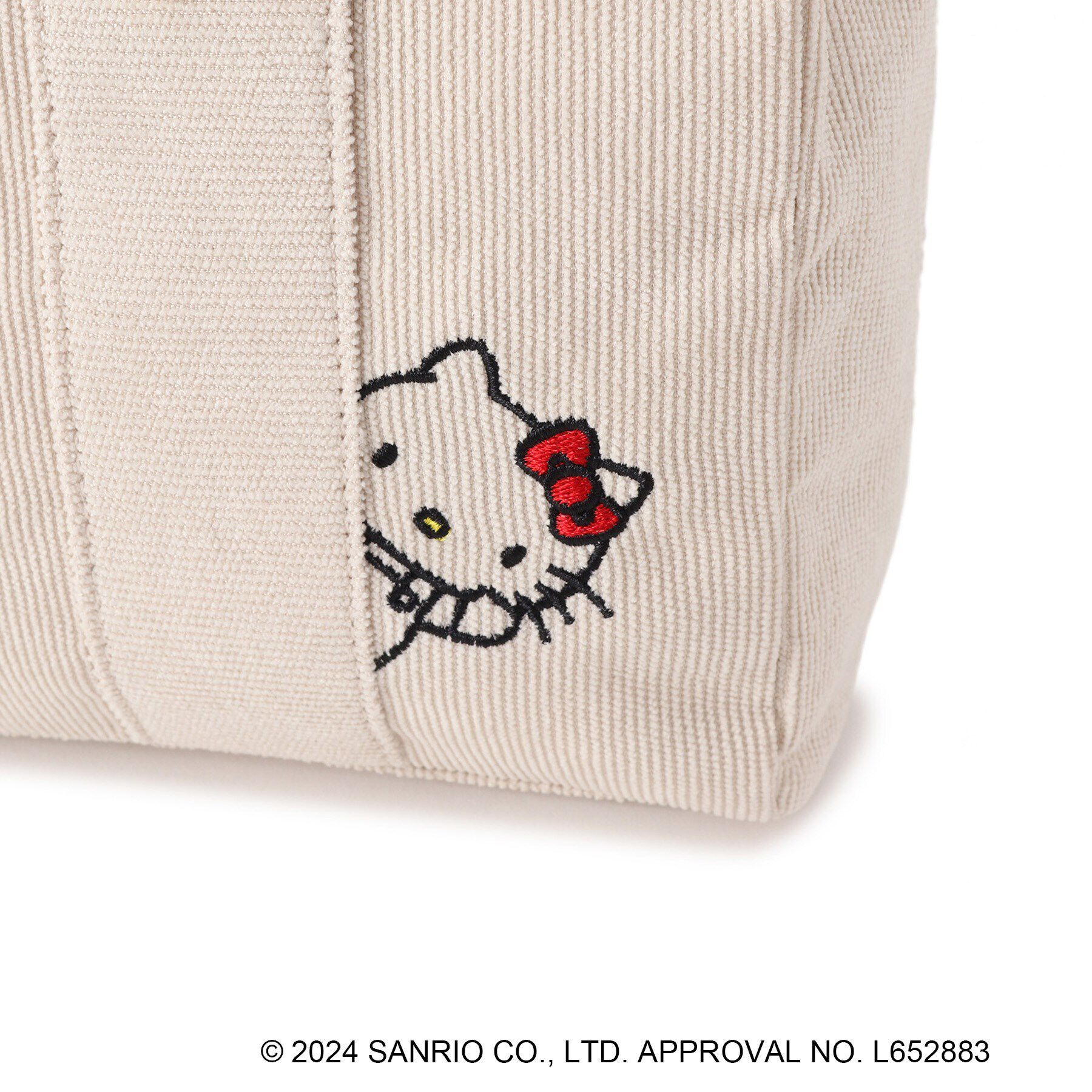 grove「【Lee別注】ハローキティコーデュロイ刺繍スクエアトート」|トートバッグ|