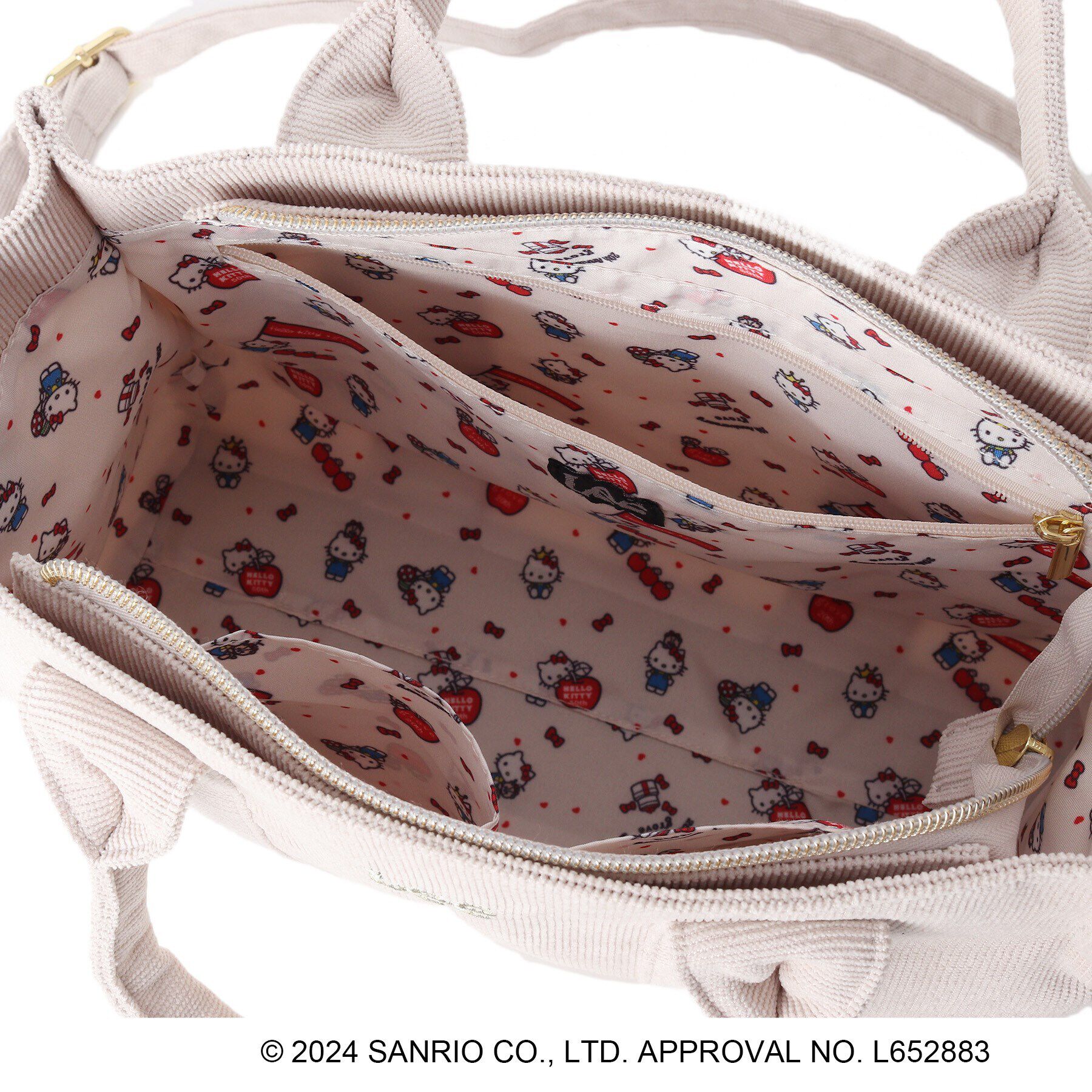 grove「【Lee別注】ハローキティコーデュロイ刺繍スクエアトート」|トートバッグ|