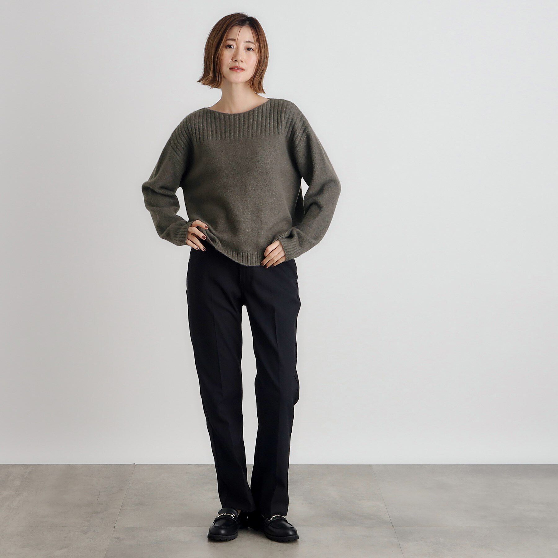 grove「ボートネックヨークリブプルオーバー【洗える】」|ニット・セーター|