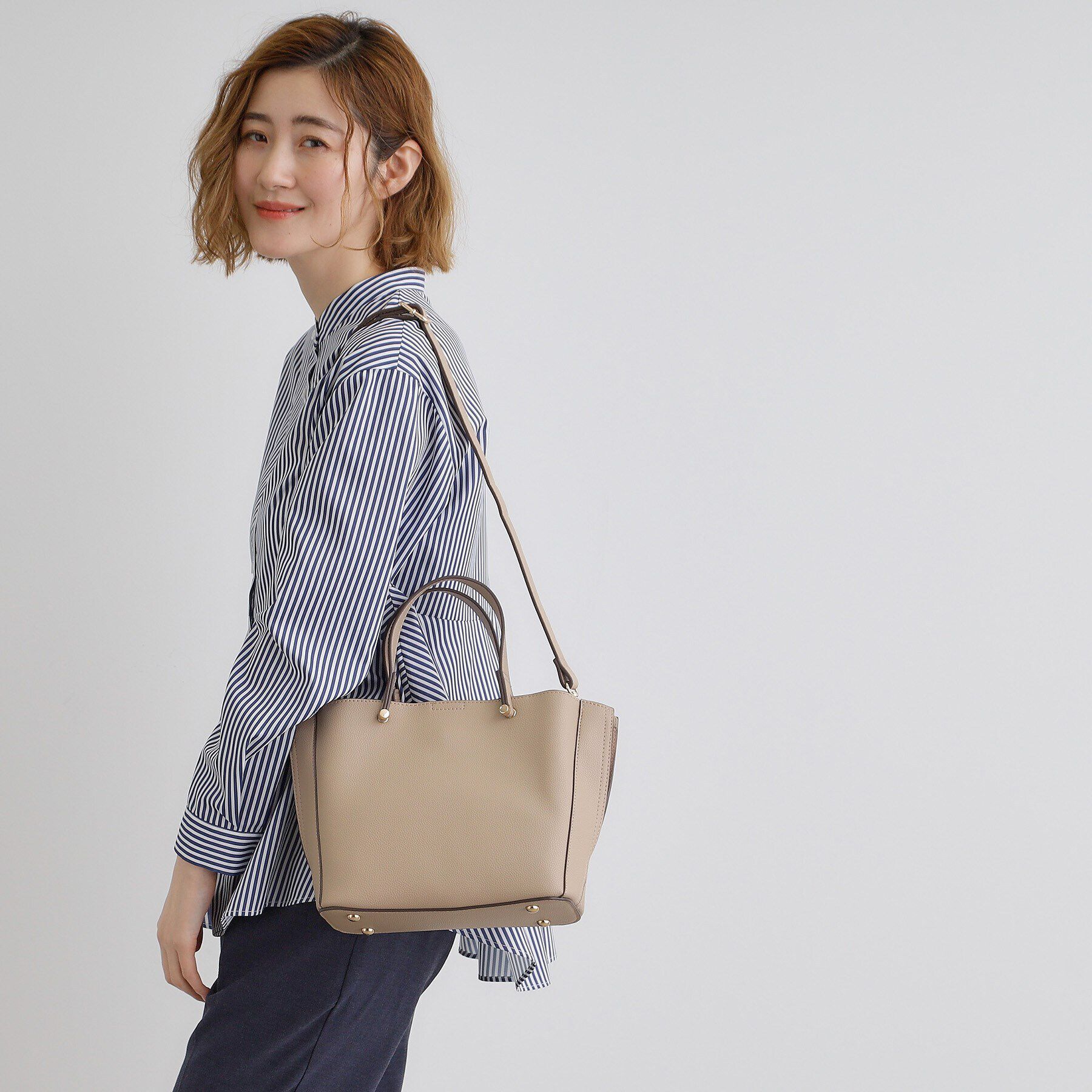 grove「【人間工学】サイドバイカラー2WAYトート【入卒対応可】」|トートバッグ|