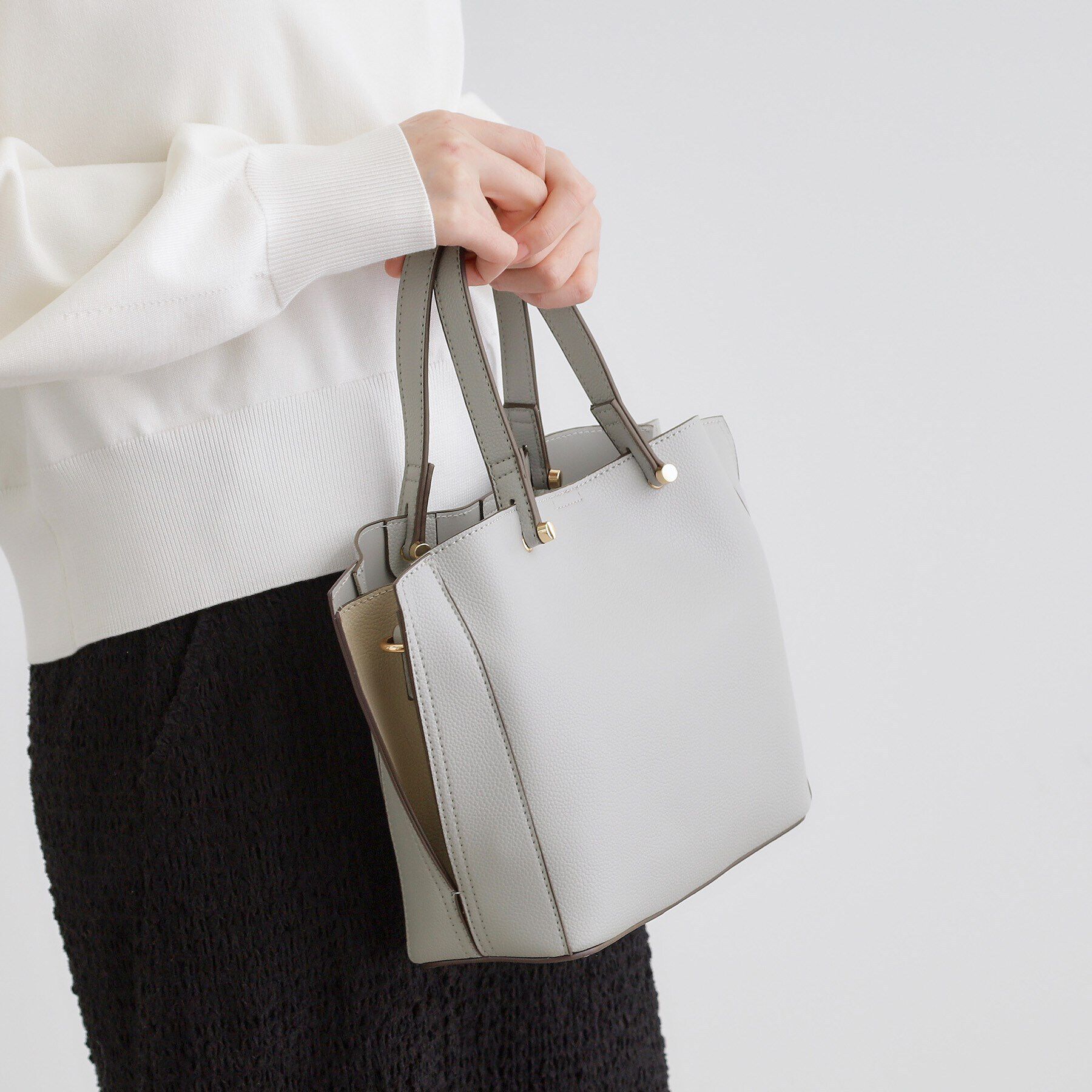 grove「【人間工学】サイドバイカラー2WAYトート【入卒対応可】」|トートバッグ|サックスブルー(09