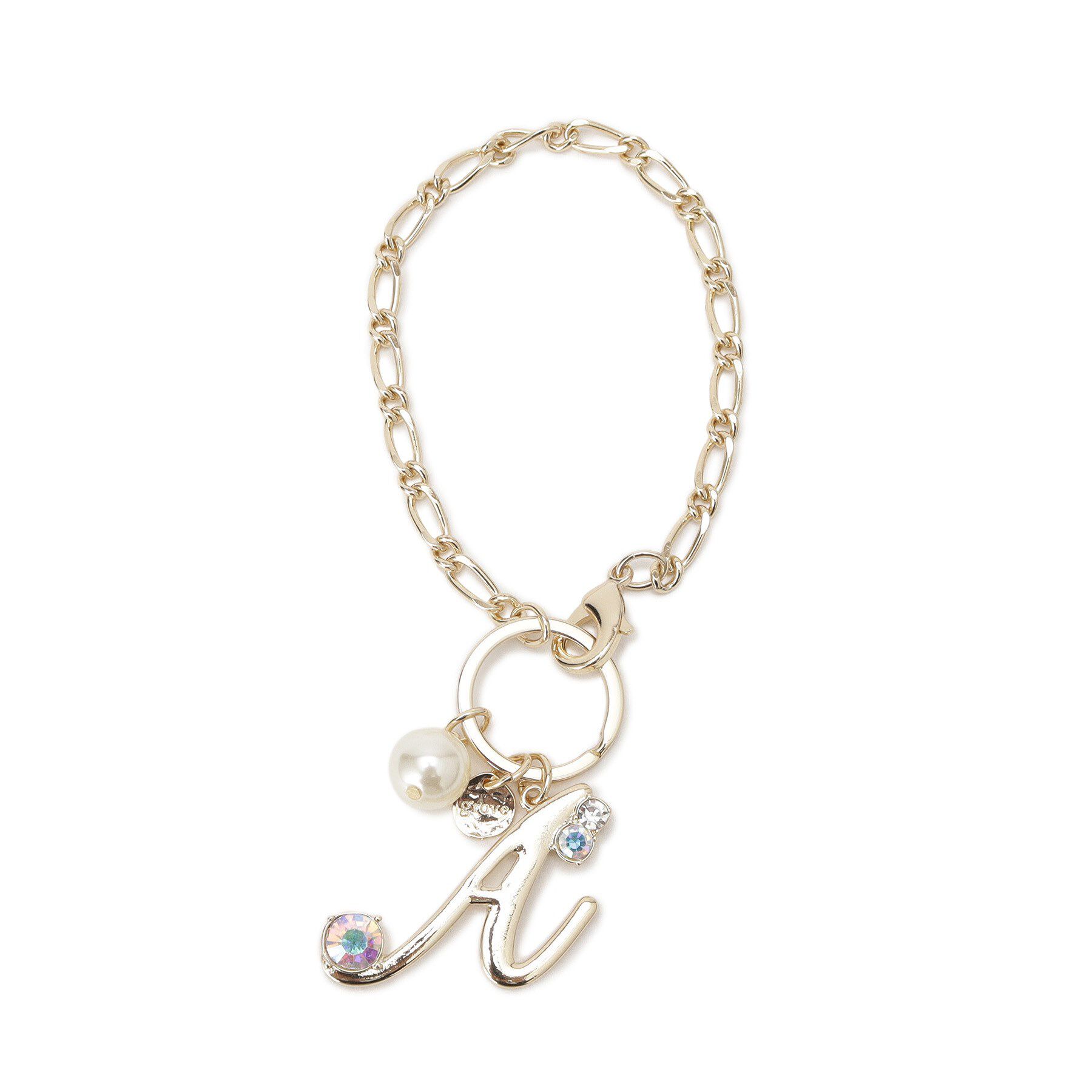 grove「アソートイニシャルバッグチャーム」|キーケース|ホワイト(001)