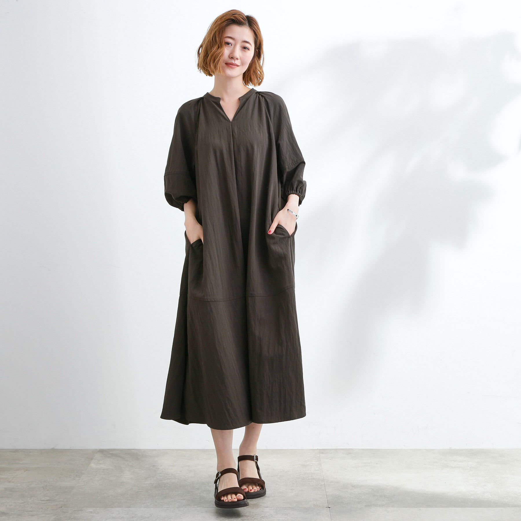 grove「お洒落で快適 ラグランスリーブワンピース」|ワンピース|スミクロ(018)