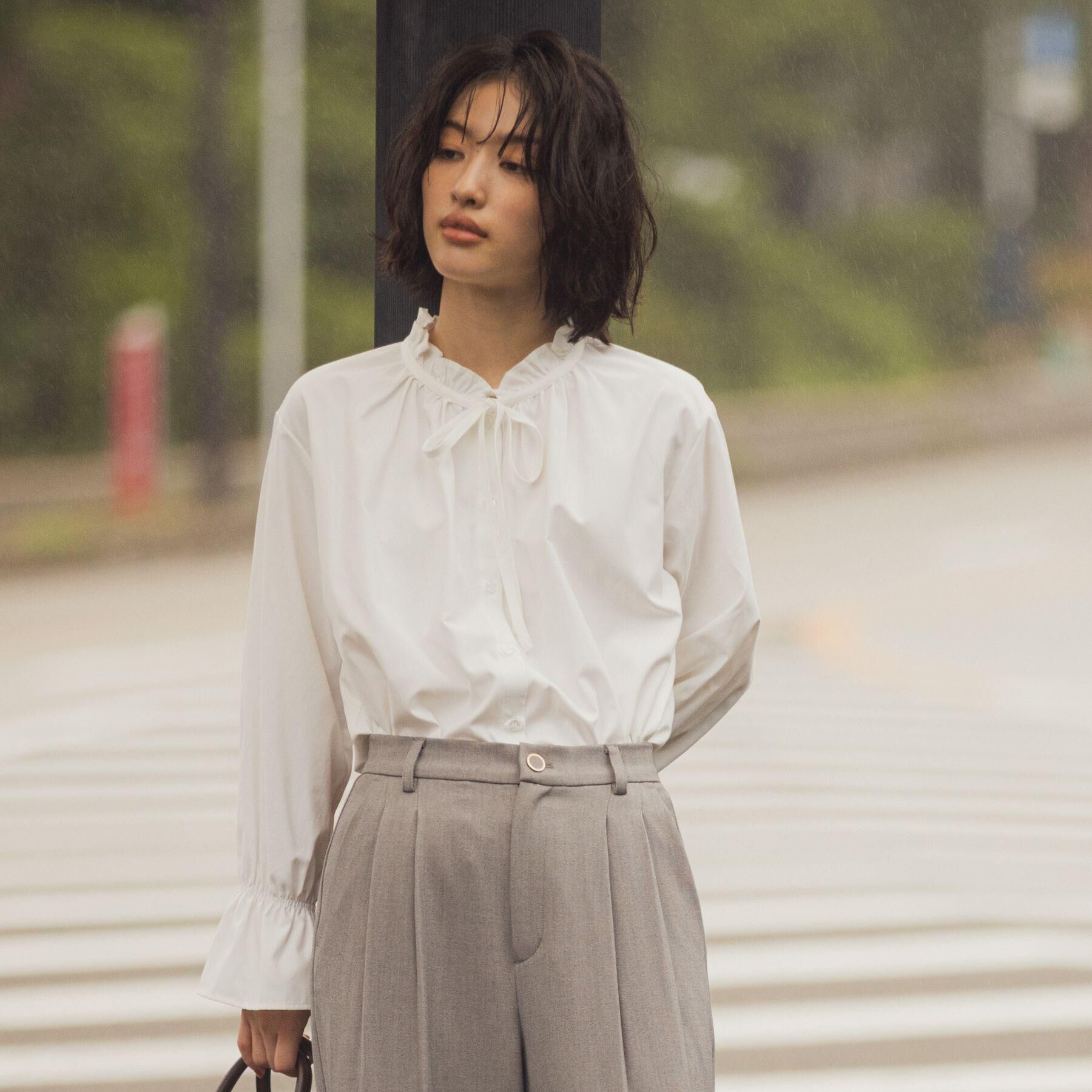 grove「【石川梨華さん着用】フリルカラーリボンブラウス」|シャツ・ブラウス|