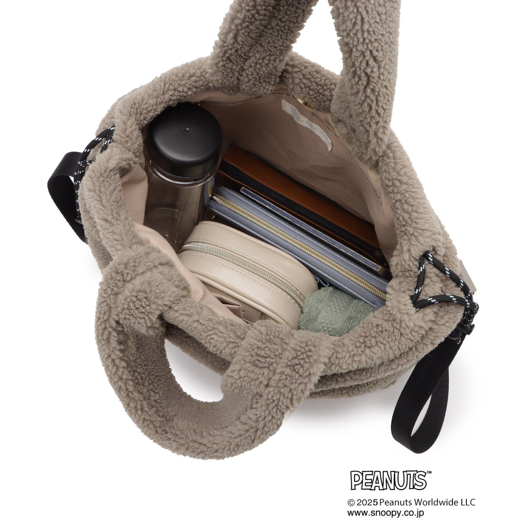 grove「【PEANUTS】ボア巾着トート」|トートバッグ|