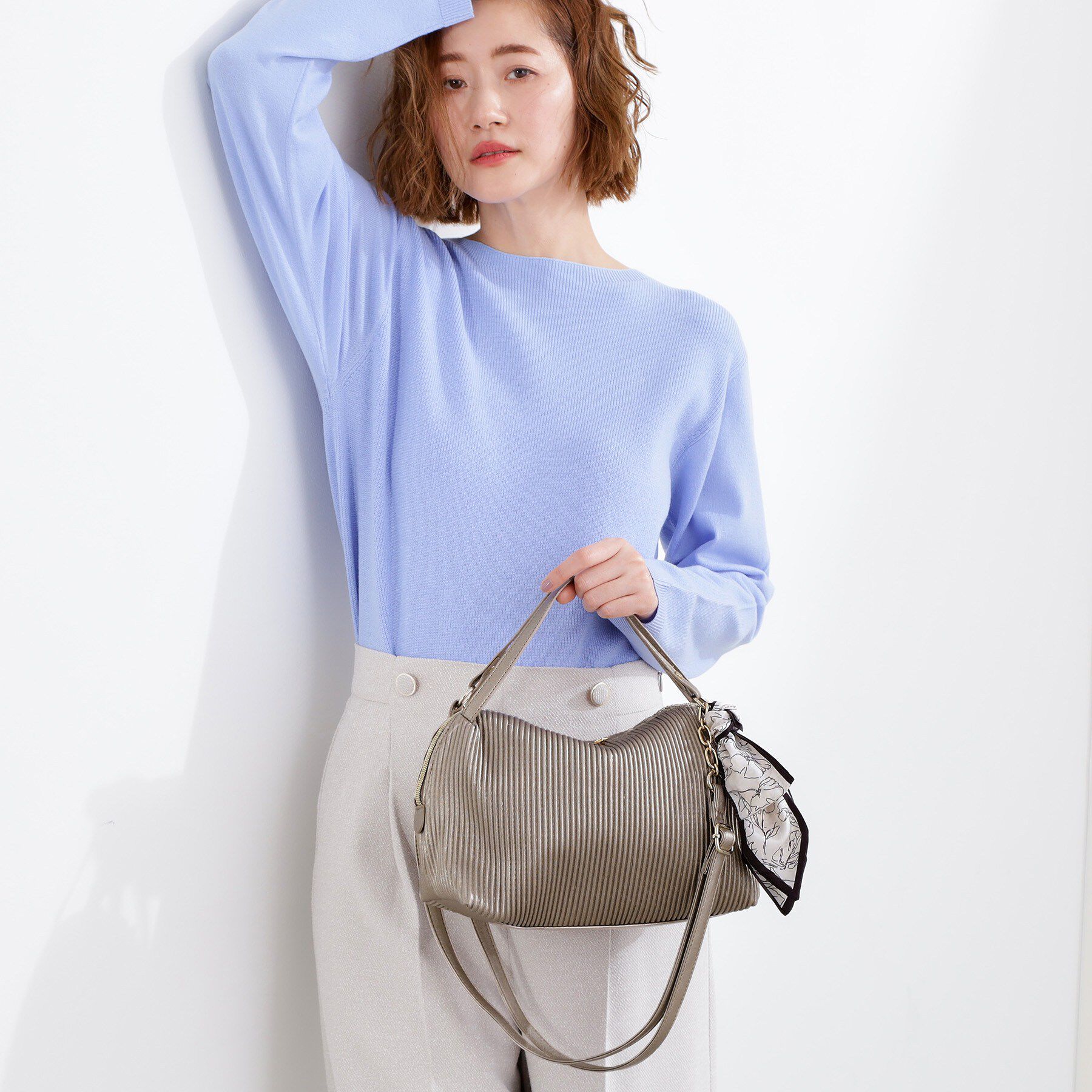 grove「プリーツチェーンスカーフショルダー」|ショルダー・メッセンジャー|