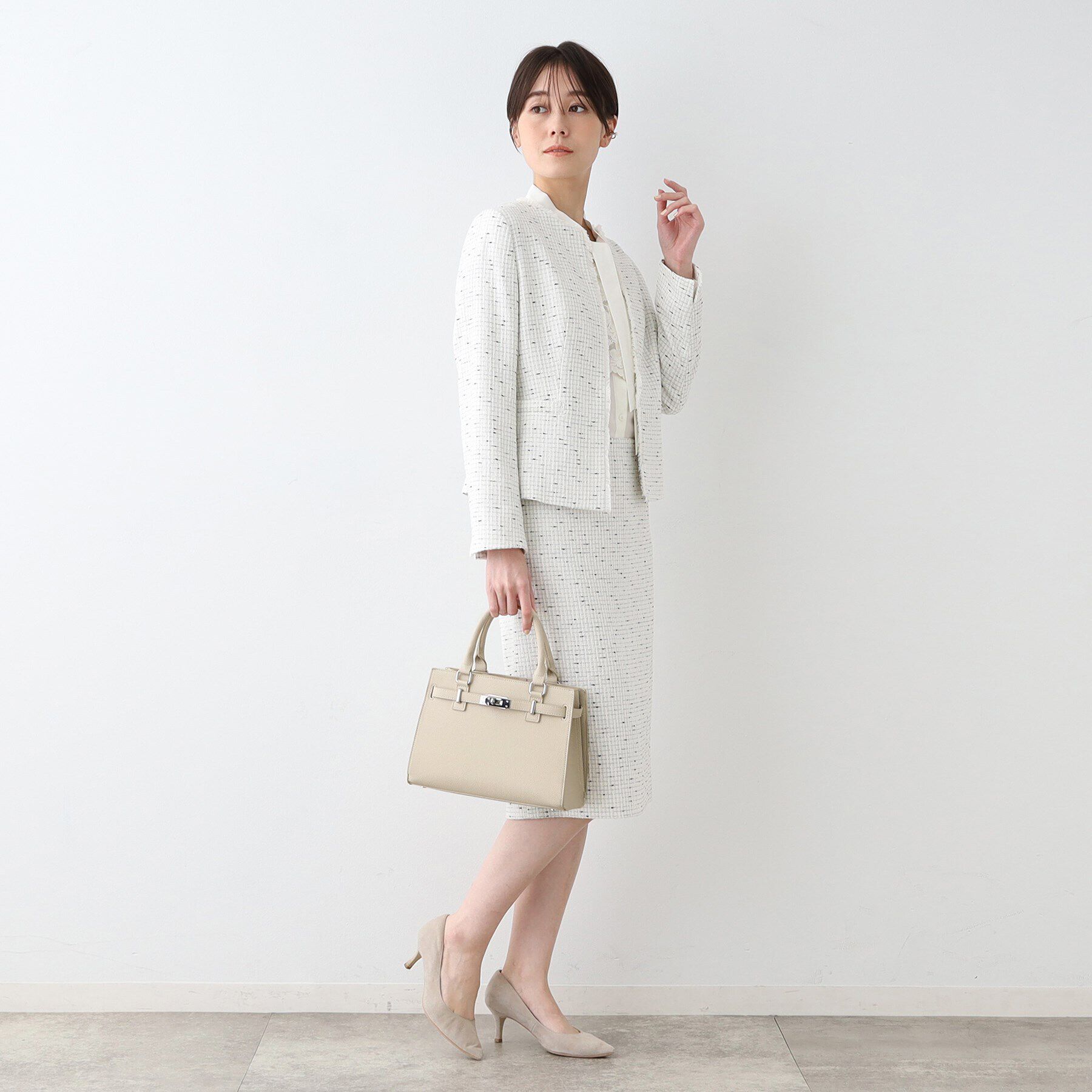 INDIVI「◆【合皮／フォーマル】ショルダー付きスクエアバッグ」|ショルダー・メッセンジャー|