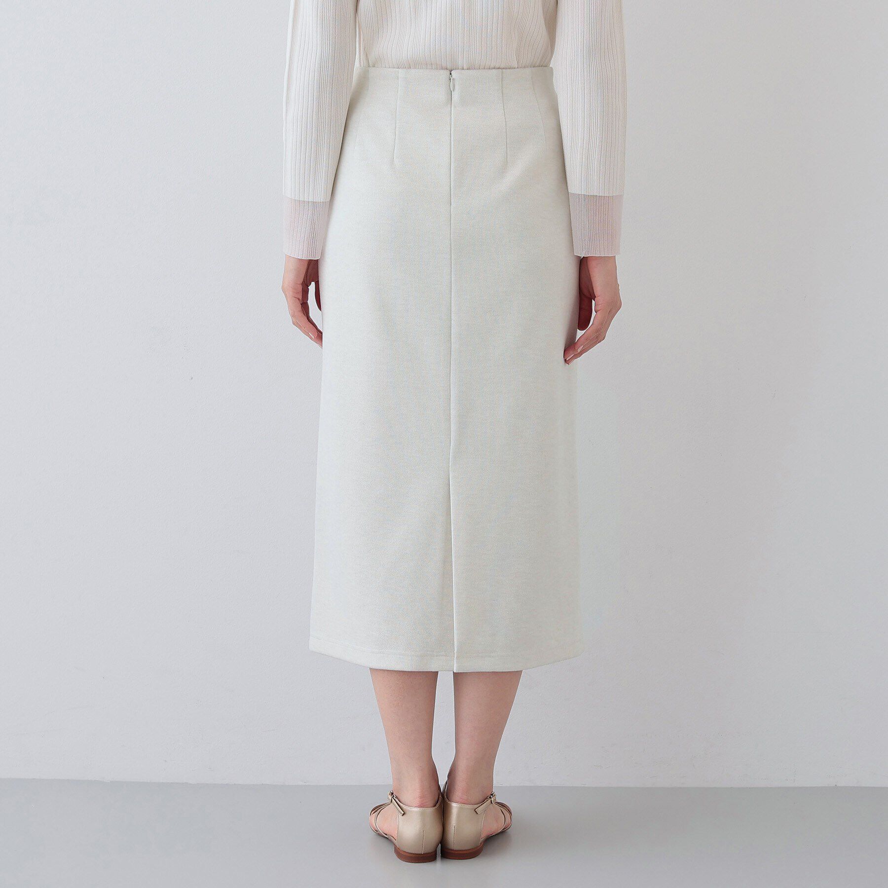 INDIVI「【洗える／UVケア／SETUP可能】メランジ調ニットライクIラインスカート」|スカート|