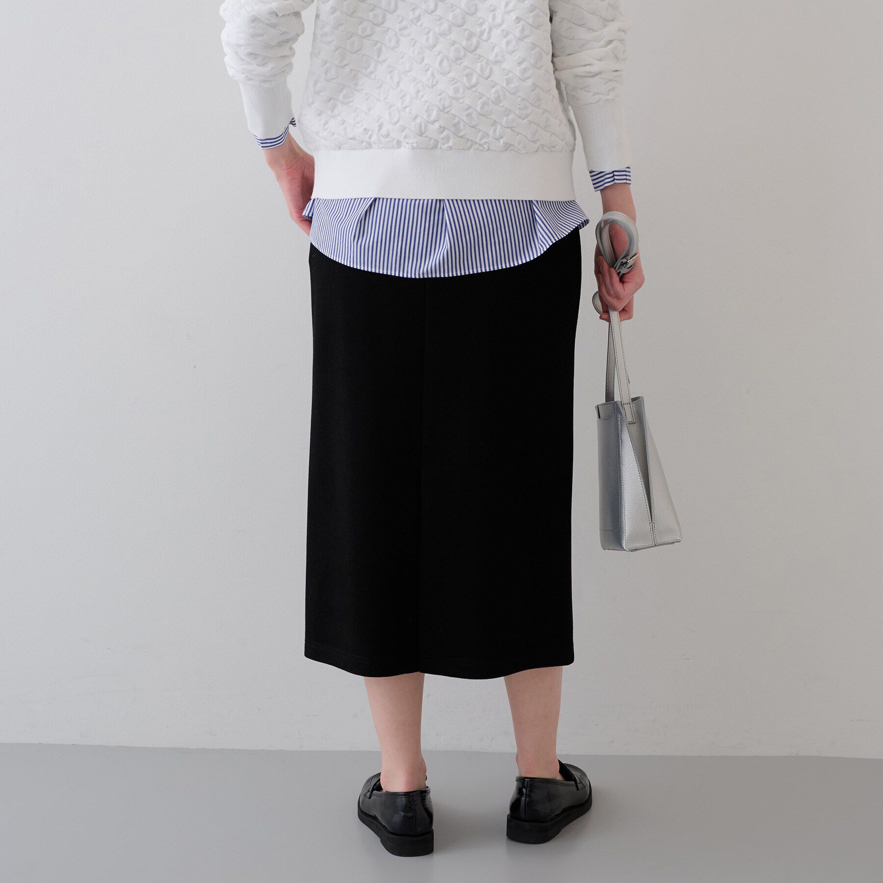 INDIVI「【洗える／UVケア／SETUP可能】メランジ調ニットライクIラインスカート」|スカート|