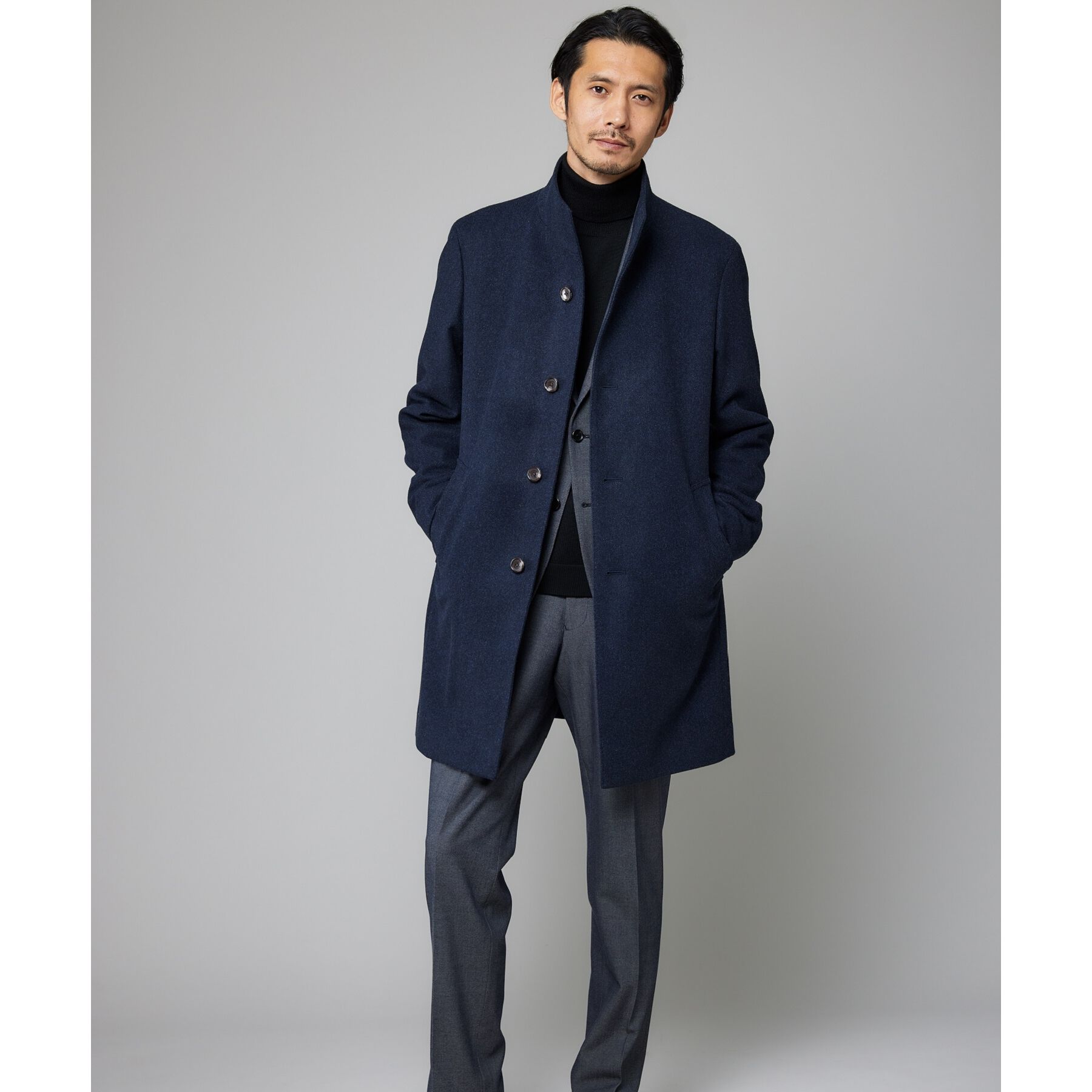 TAKEO KIKUCHI「【ウールカシミヤブレンド】ビーバー調 スタンドカラー コート」|その他|