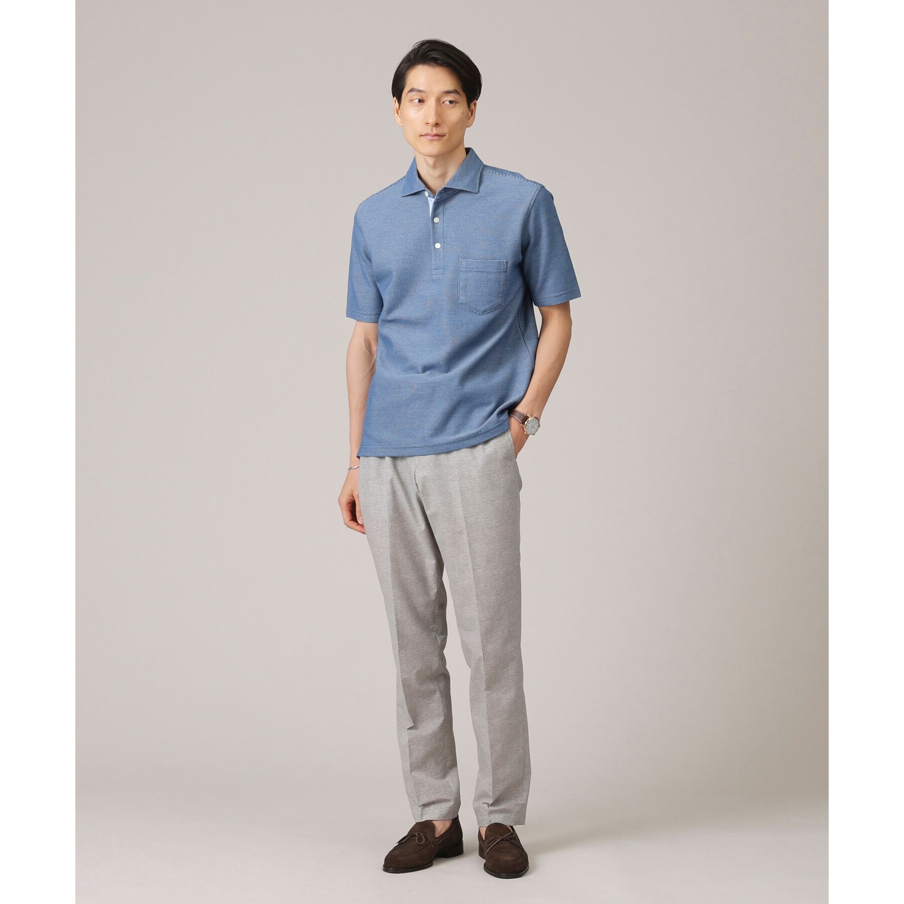 TAKEO KIKUCHI「【抗菌防臭／9色5サイズ展開】ハニカムメランジ ポロシャツ」|ポロシャツ|