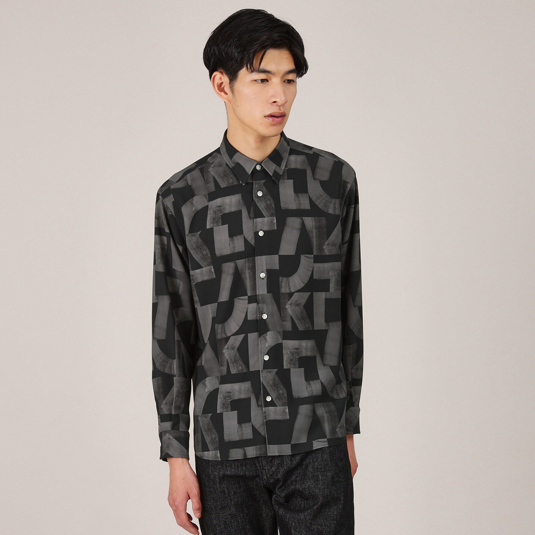 TAKEO KIKUCHI「【Made in JAPAN】スライドパズル柄 シャツ」|シャツ・ブラウス|ブラック(119)