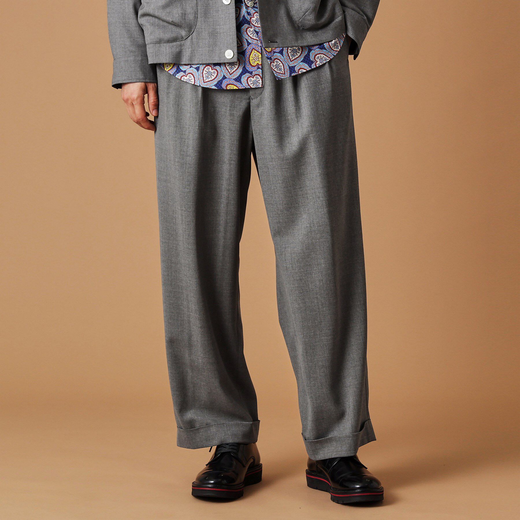 40CARATS&525「トニック グレーワイドスラックス」|その他|チャコールグレー(0