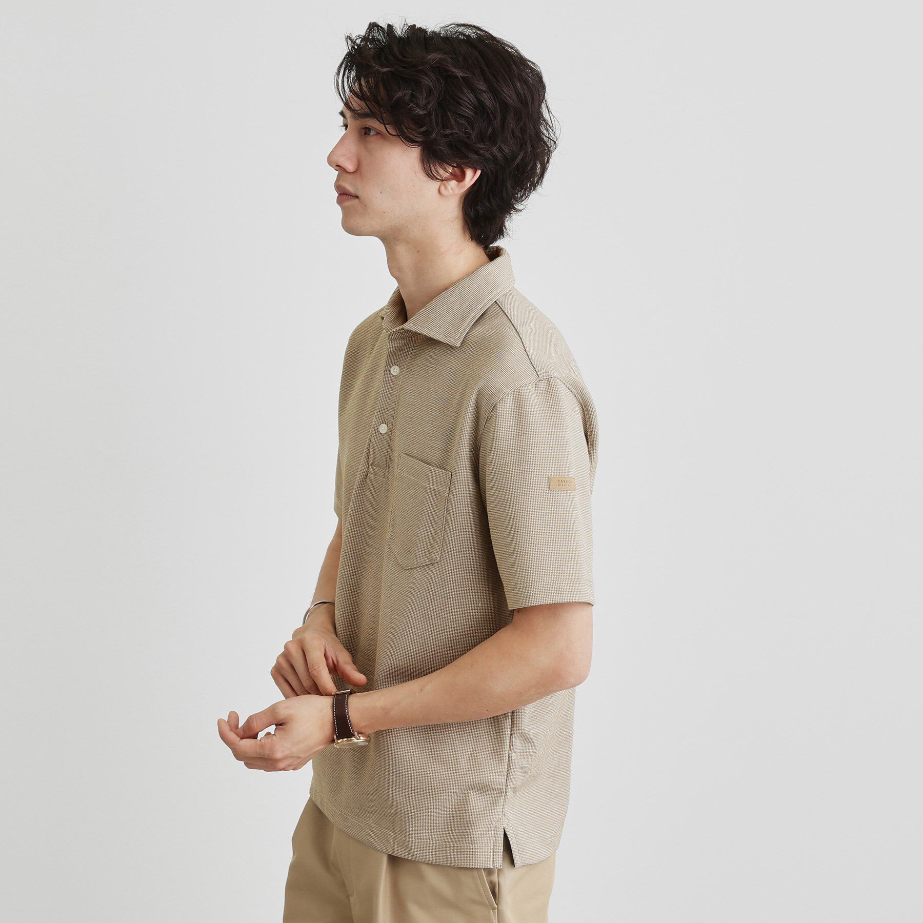 TAKEO KIKUCHI「千鳥柄ポロシャツ」|ポロシャツ|