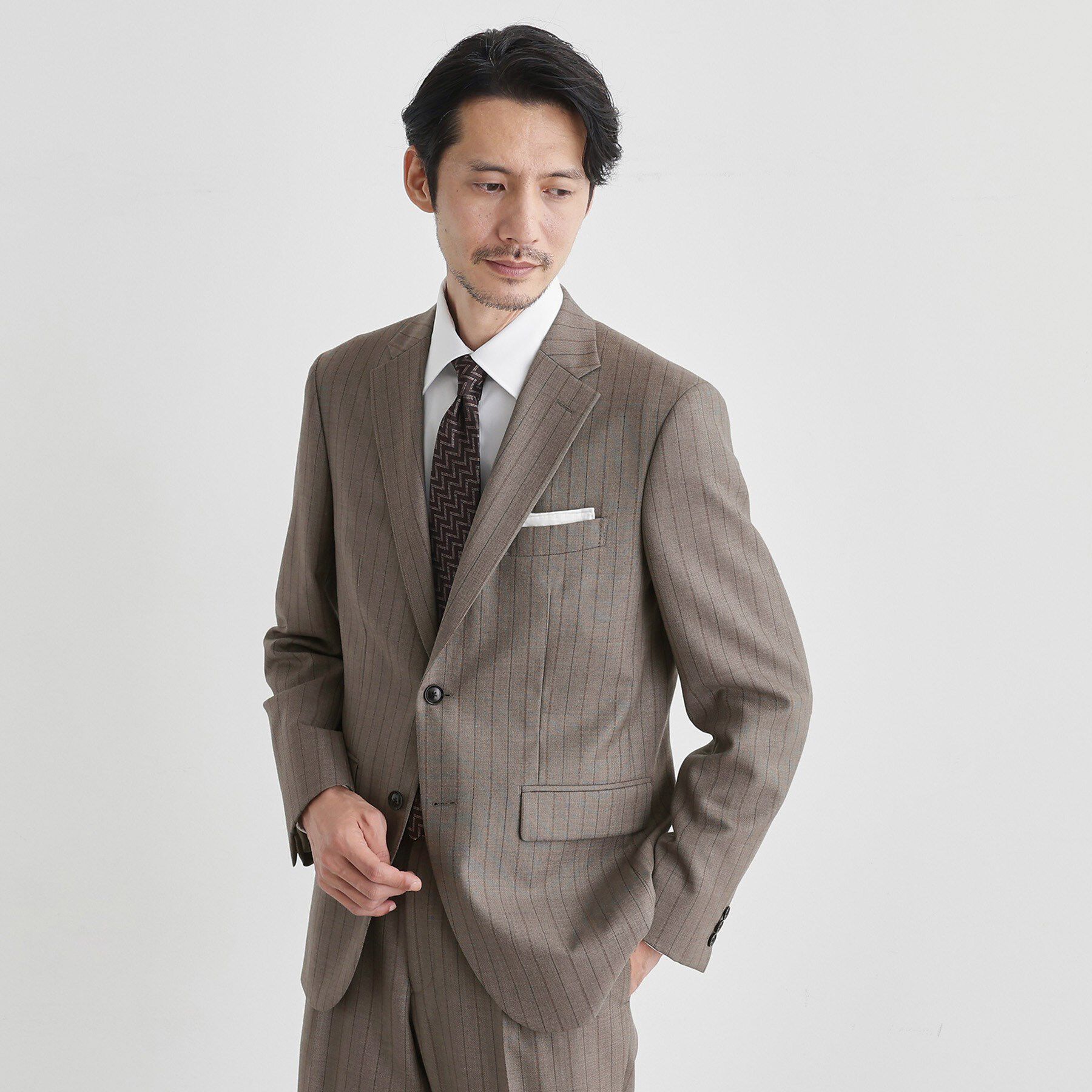 TAKEO KIKUCHI「シャークスキン ストライプ スーツ」|スーツ|