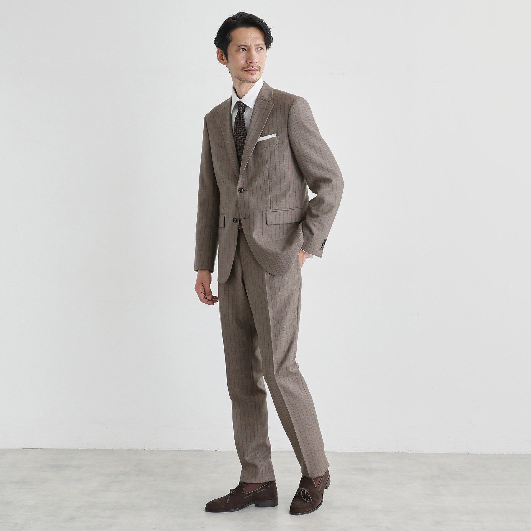 TAKEO KIKUCHI「シャークスキン ストライプ スーツ」|スーツ|