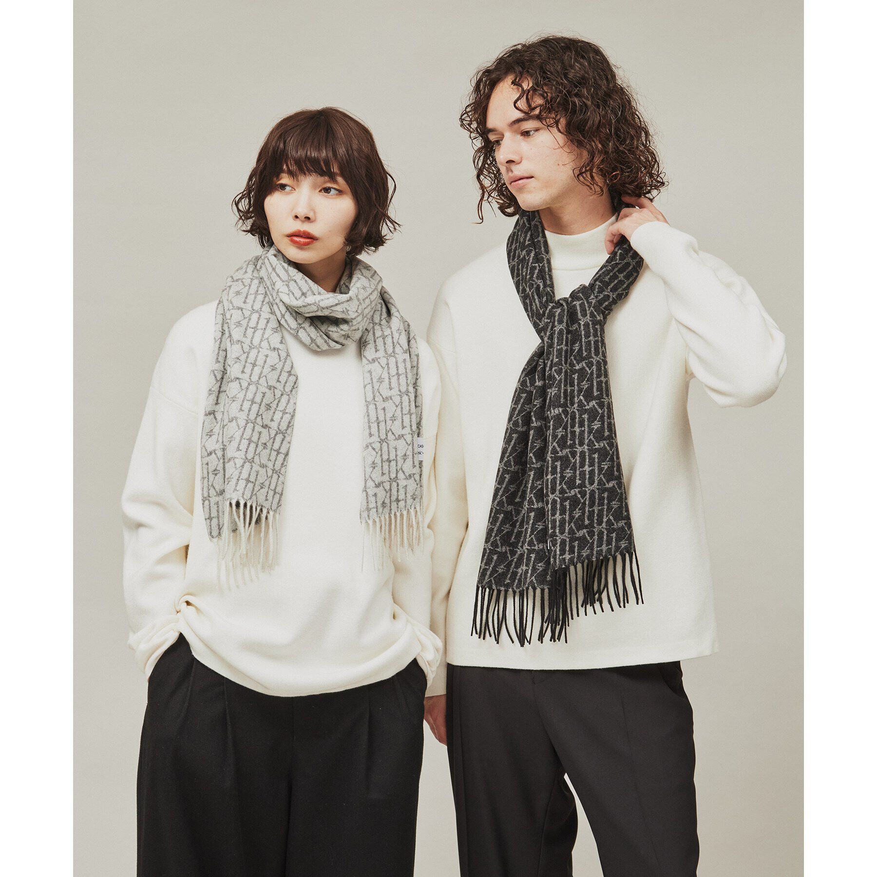 tk.TAKEO KIKUCHI「【カシミヤ100%】カシミヤモノグラムマフラー」|ストール|