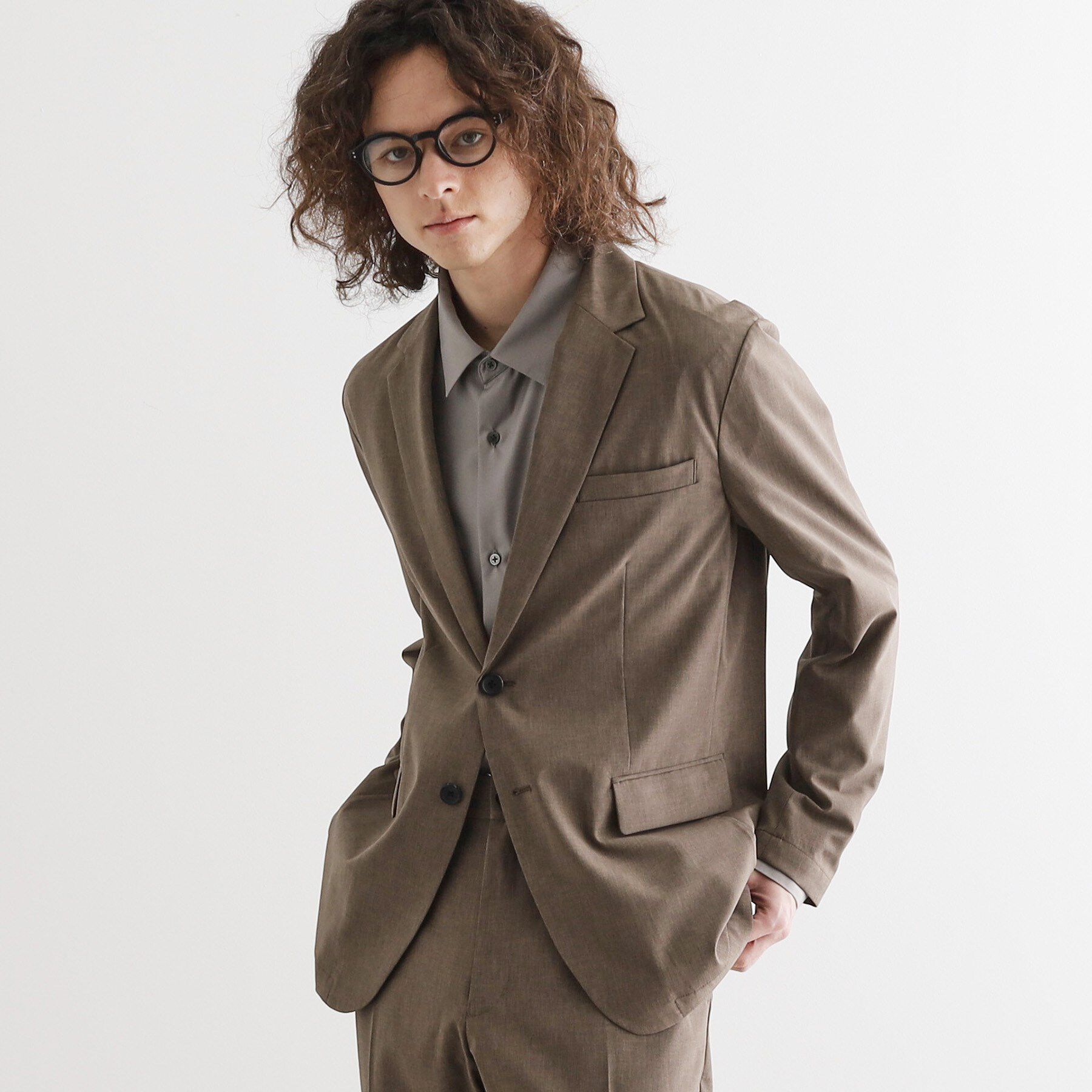 tk.TAKEO KIKUCHI「【洗える/吸水速乾】機能性ポリトロジャケット/セットアップ対応」|テーラードジャケット|トープ(054)