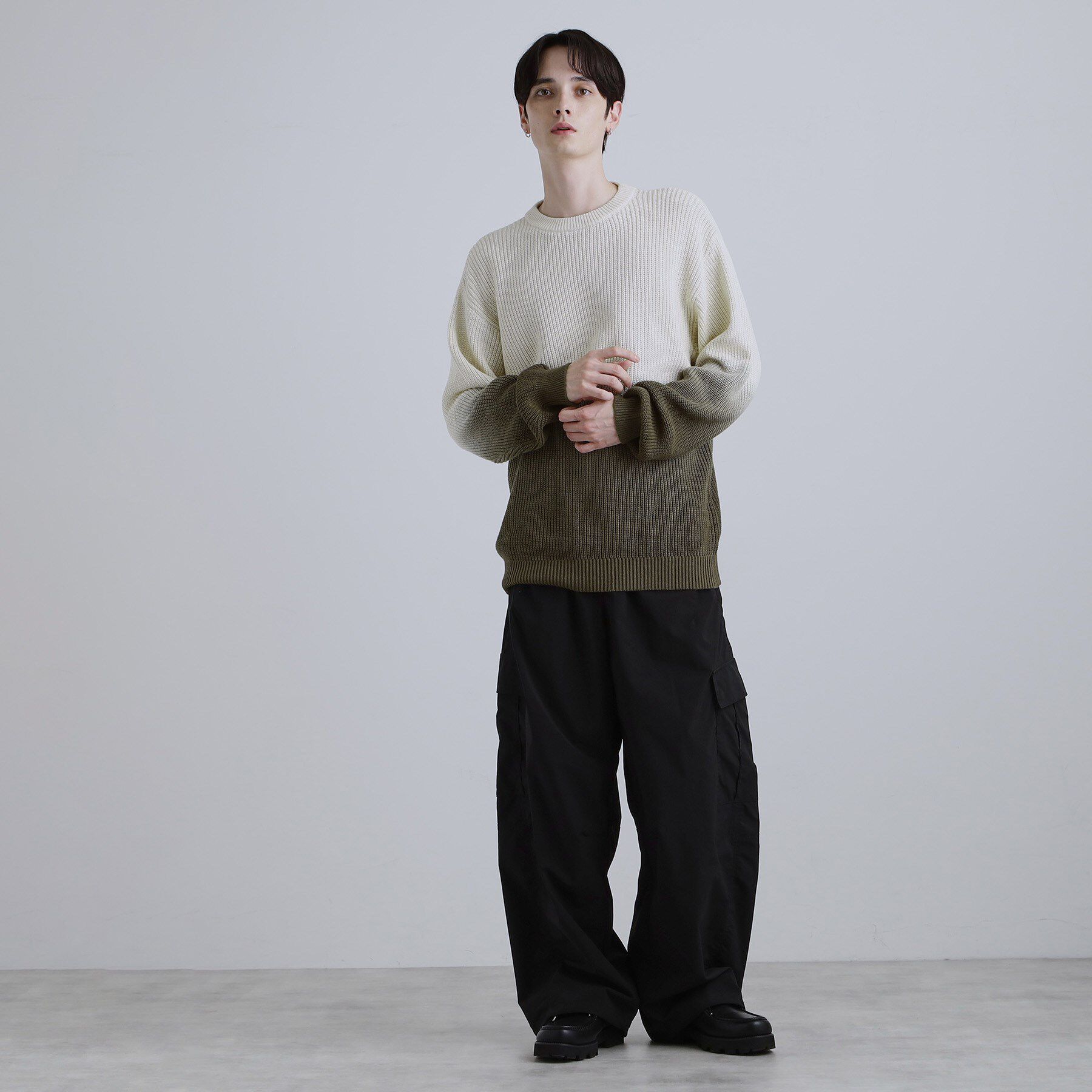 tk.TAKEO KIKUCHI「コットン畔編みグラデーションニット」|ニット・セーター|