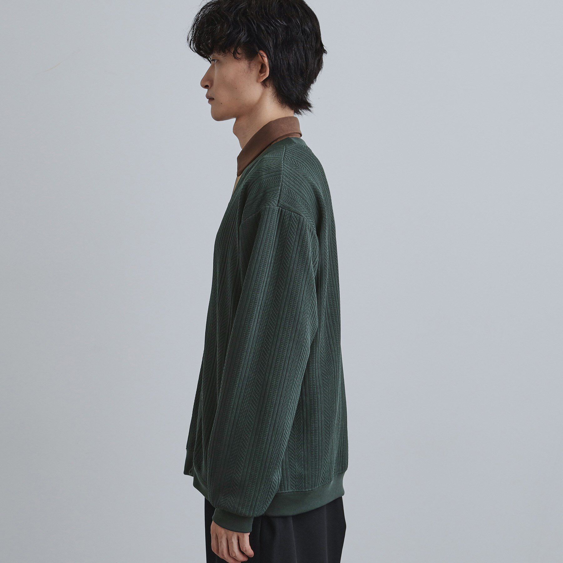 tk.TAKEO KIKUCHI「ニットライクジャカードカーディガン」|カーディガン|