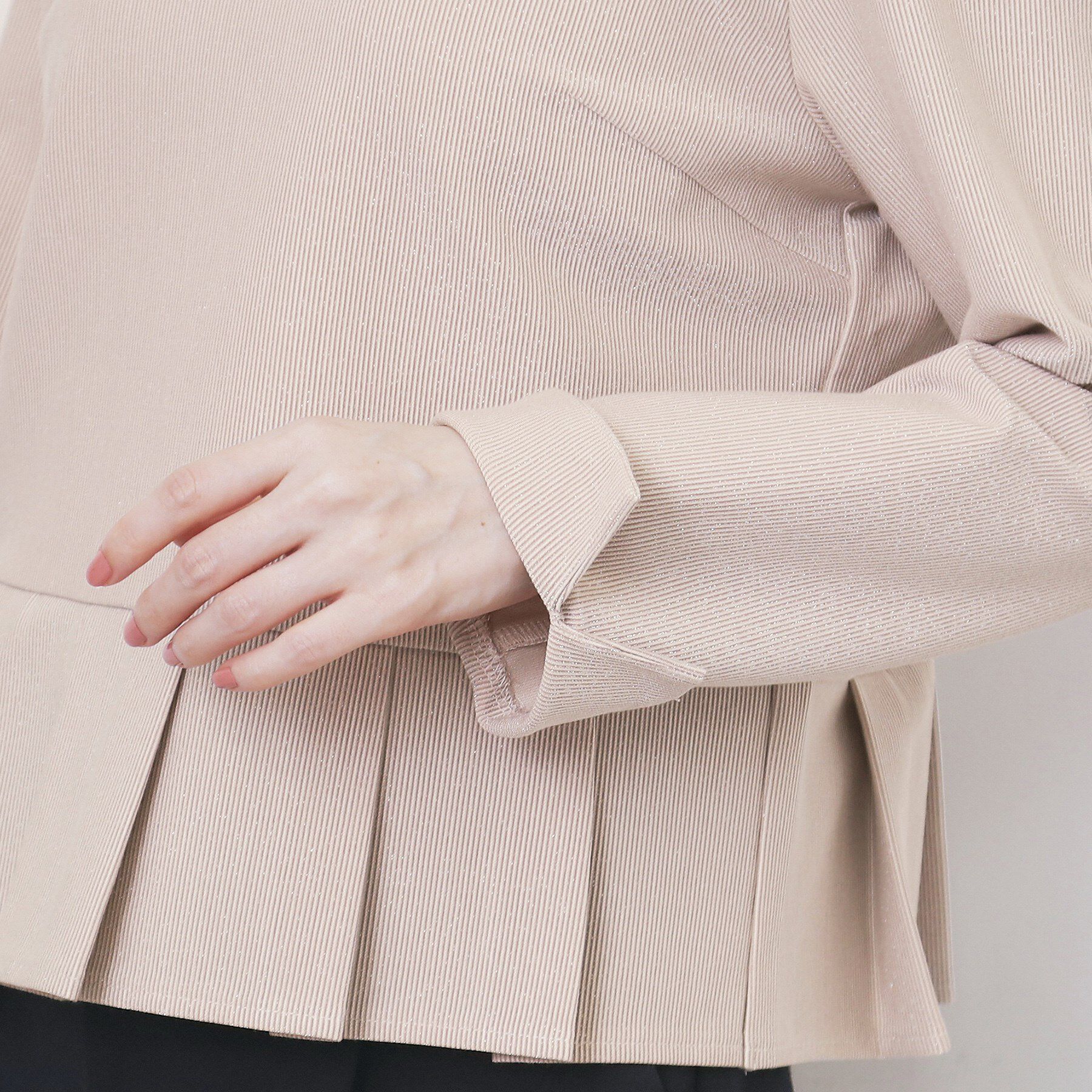 index「ストレッチペプラムラメトップス【洗濯機OK/防シワ/抗ピル】《S～3L》」|Tシャツ・カットソー|