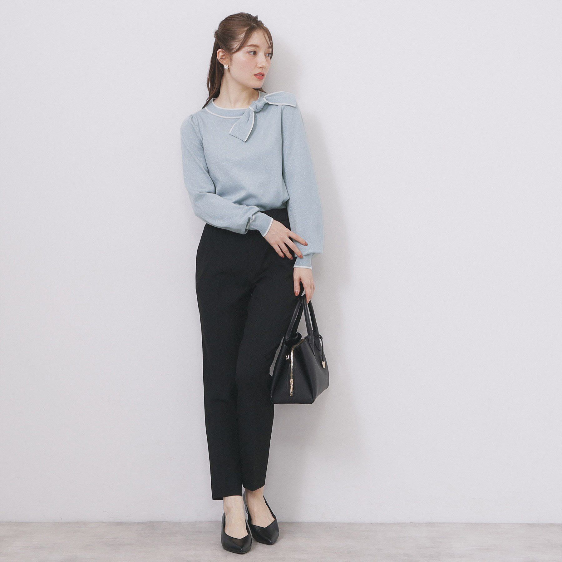 index「サイドリボンバイカラーニット【洗濯機OK】」|ニット・セーター|