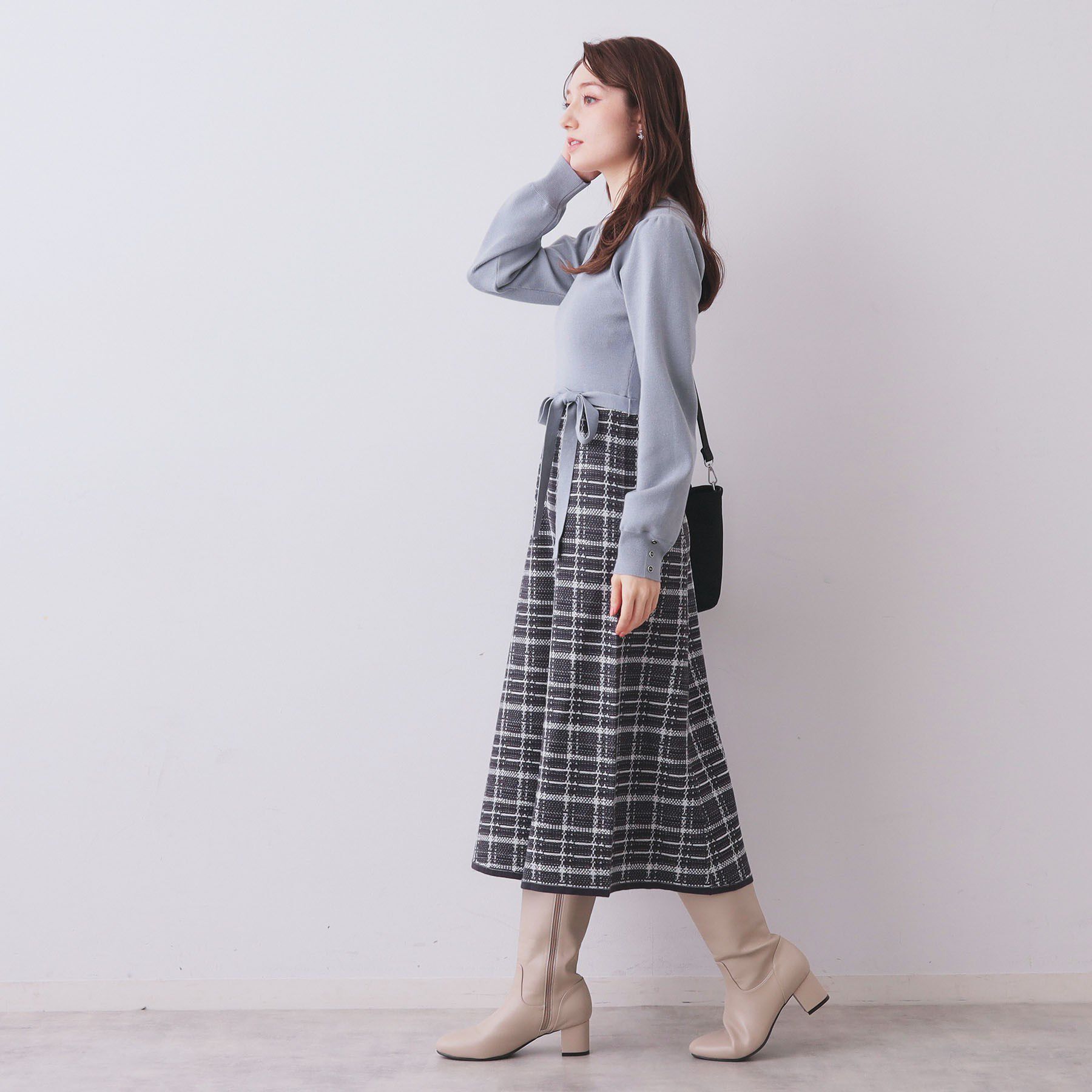 index「チェックラメジャカードニットワンピース」|ワンピース|