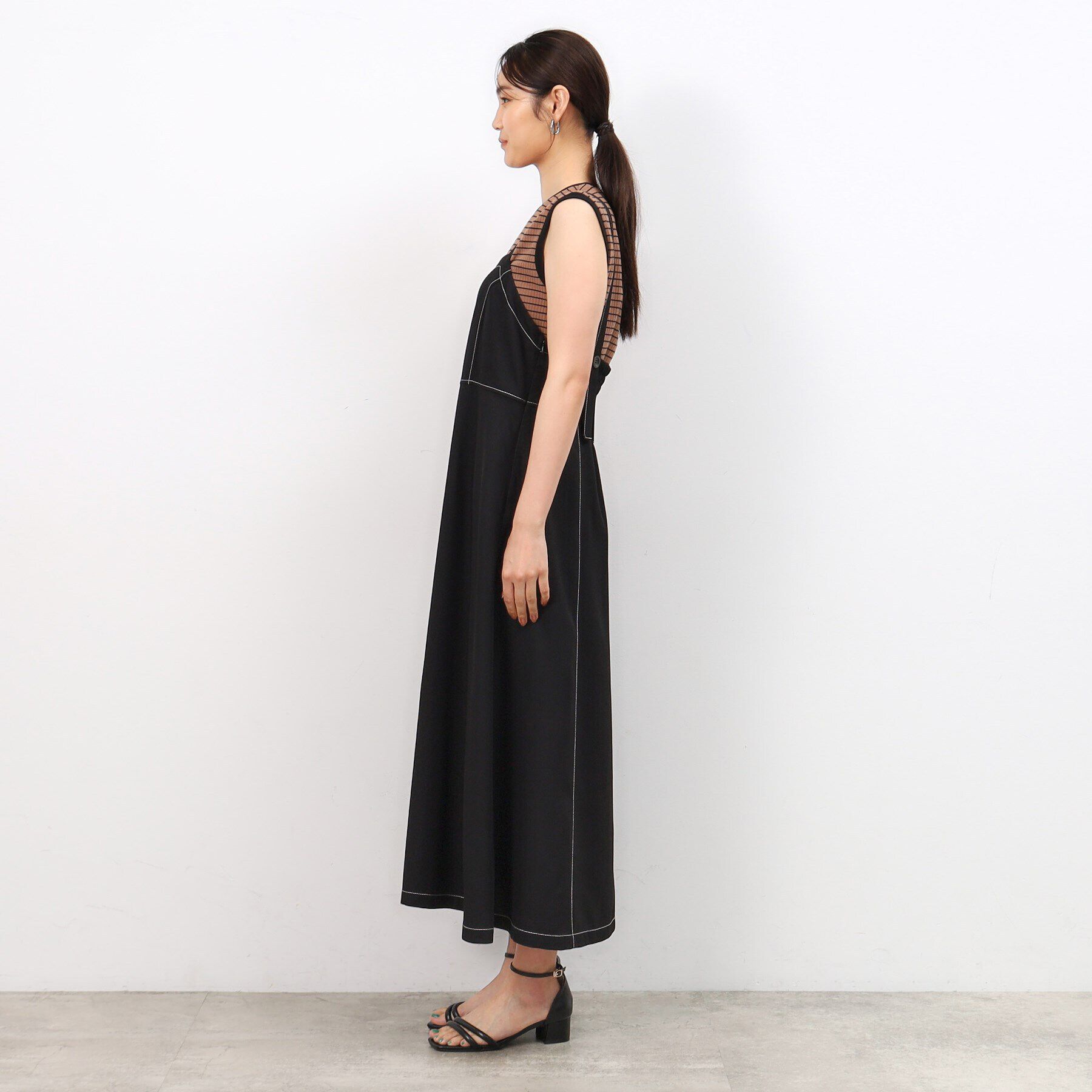 OPAQUE.CLIP「配色ステッチジャンパースカート【洗濯機洗い可】」|ワンピース|