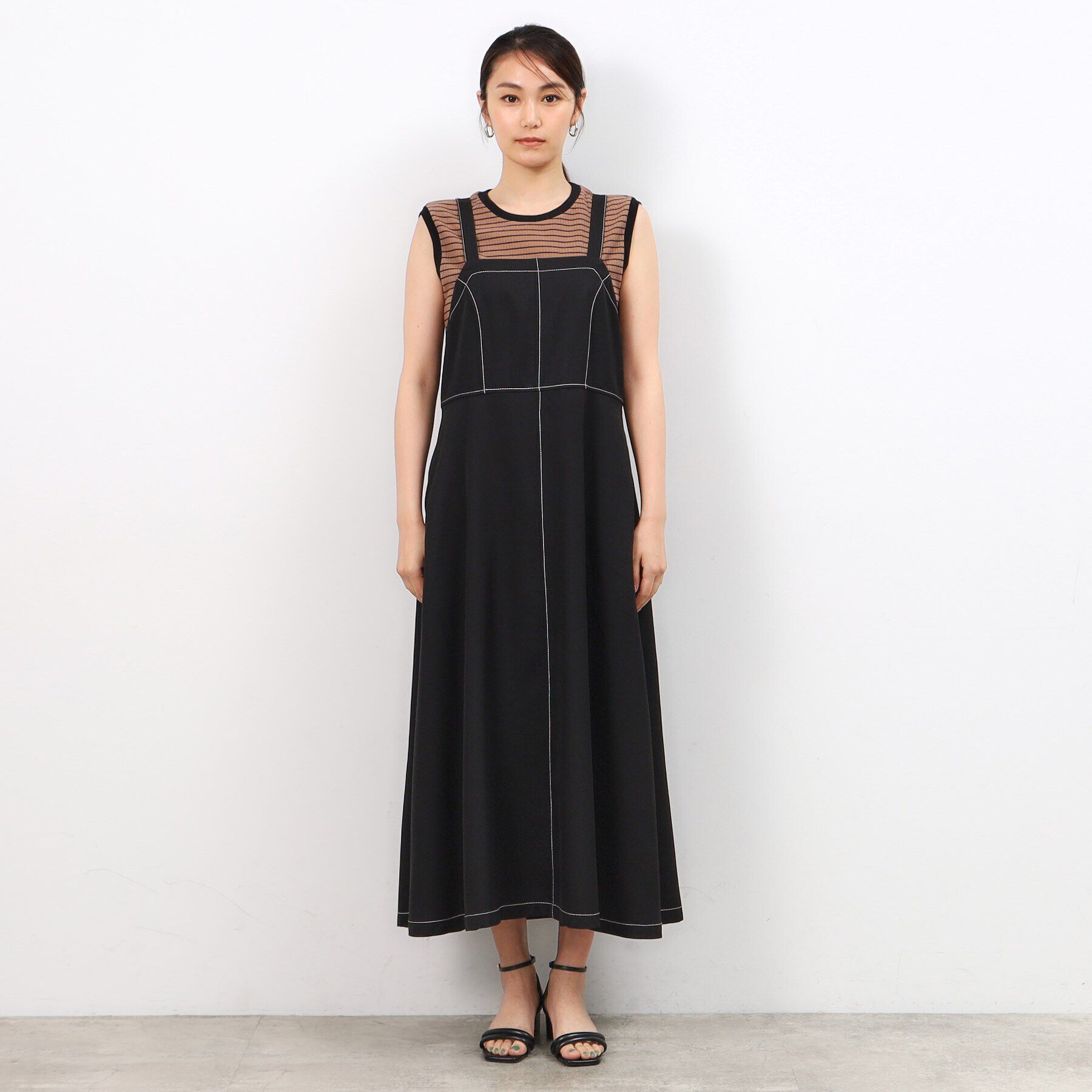 OPAQUE.CLIP「配色ステッチジャンパースカート【洗濯機洗い可】」|ワンピース|