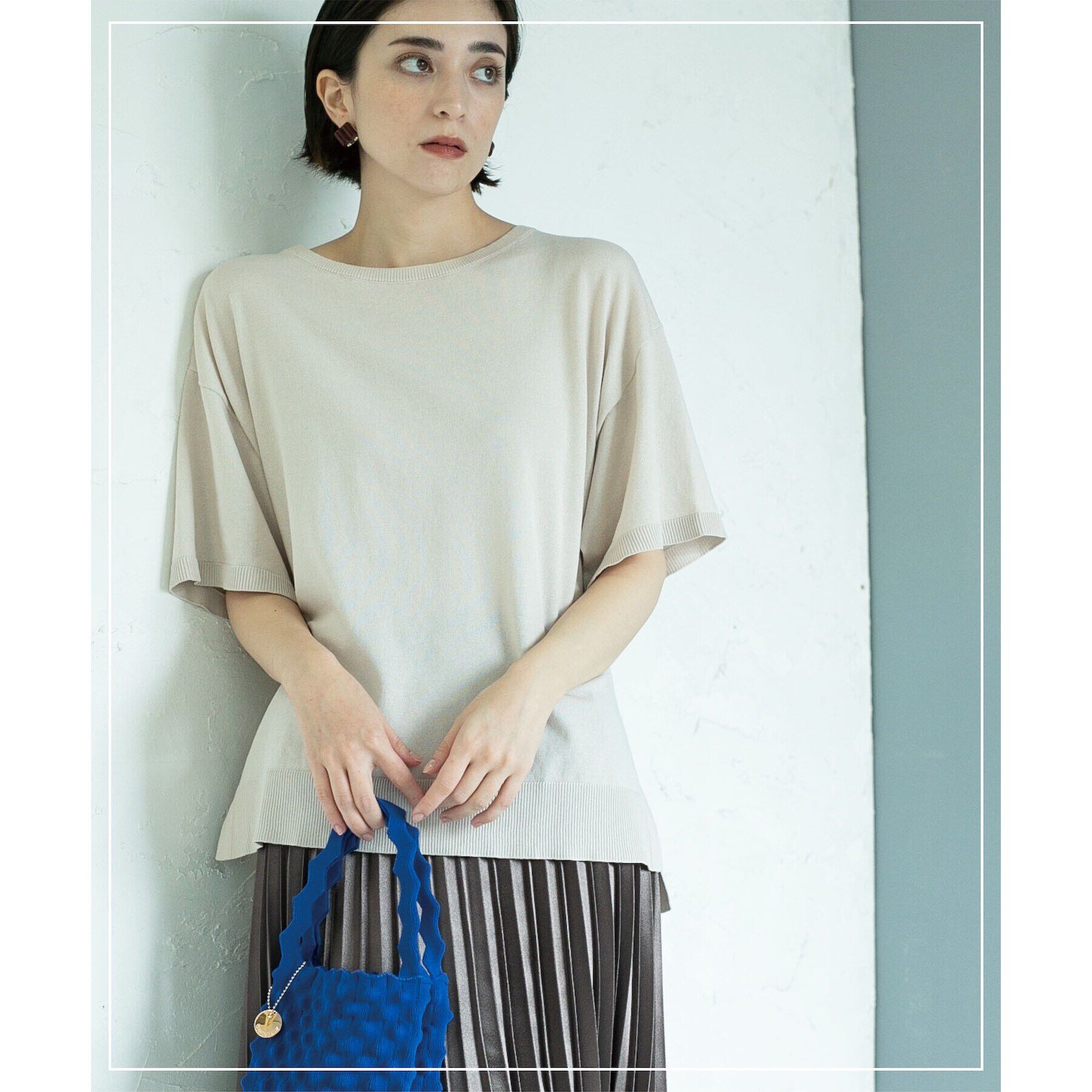 OPAQUE.CLIP「UV コットンリラクシーニット【洗濯機洗い可】」|ニット・セーター|アイボリー(004)