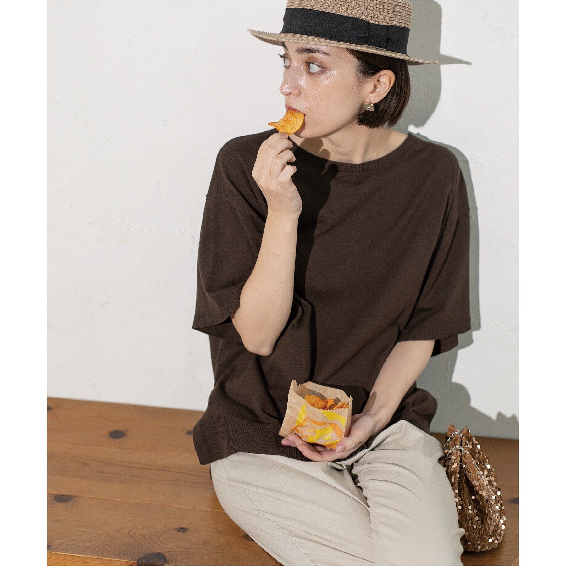 OPAQUE.CLIP「UV コットンリラクシーニット【洗濯機洗い可】」|ニット・セーター|