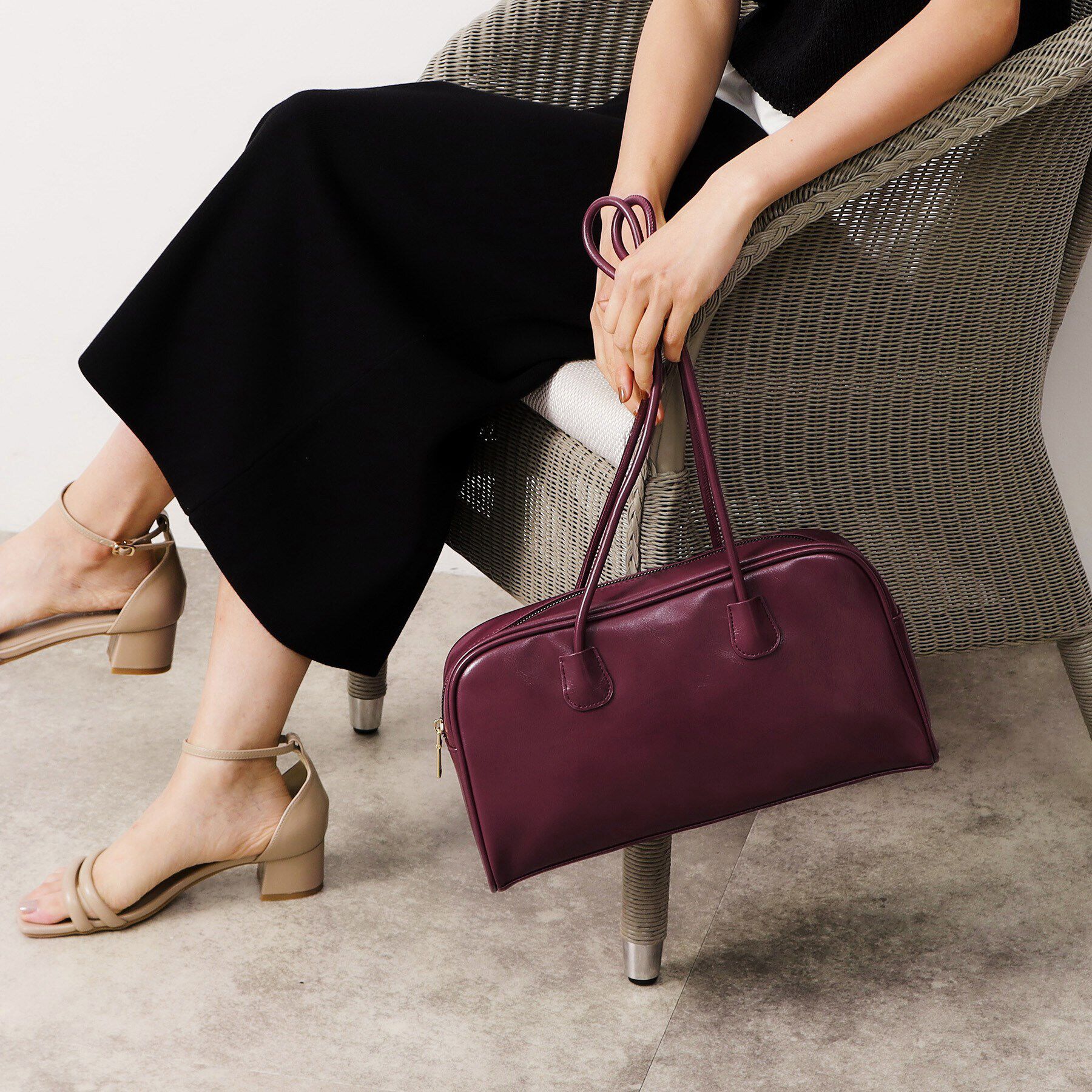 OPAQUE.CLIP「オイル調合皮ワイドボストンバッグ」|ボストンバッグ|