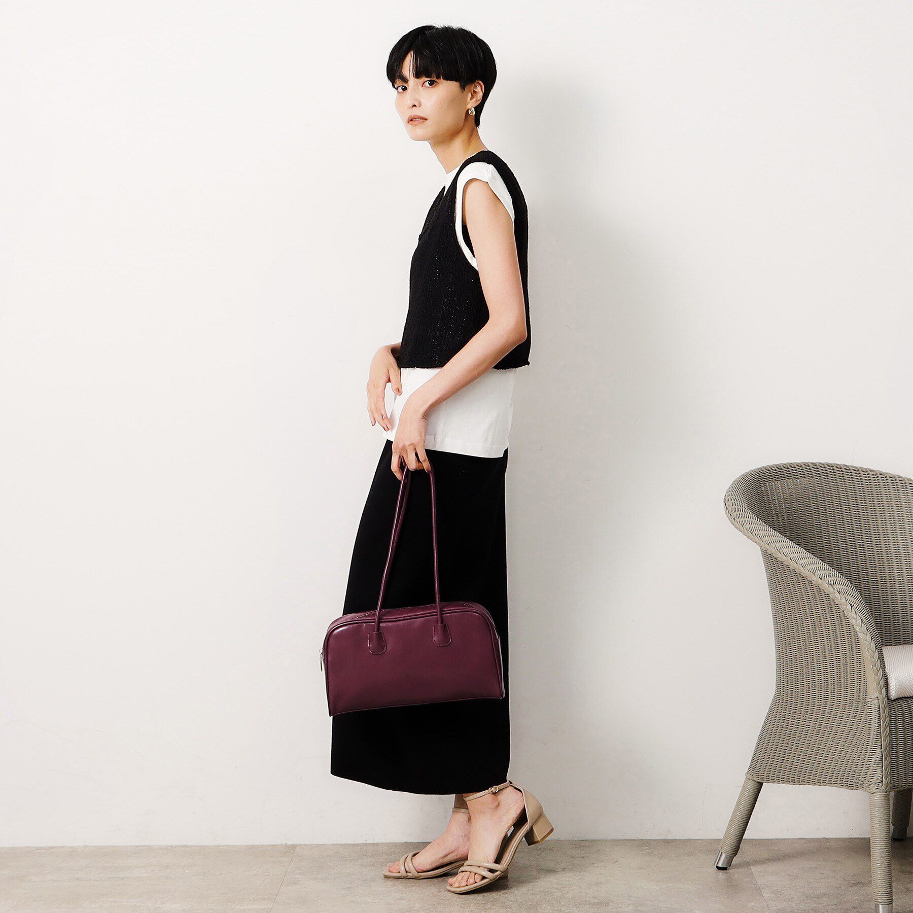 OPAQUE.CLIP「オイル調合皮ワイドボストンバッグ」|ボストンバッグ|